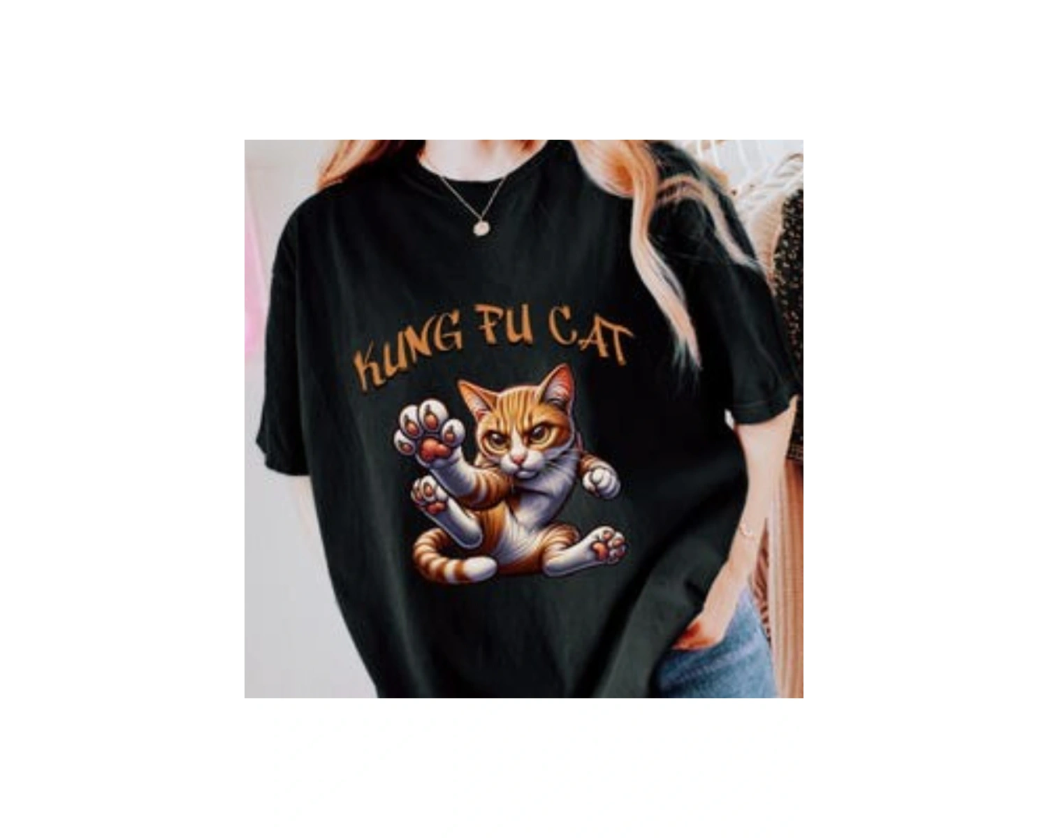 Beyaz Komik Kedi Kung Fu Kedi Tee Komik Kedi Baba Tee Kedi Meme Kedi Severler Yaz Yen