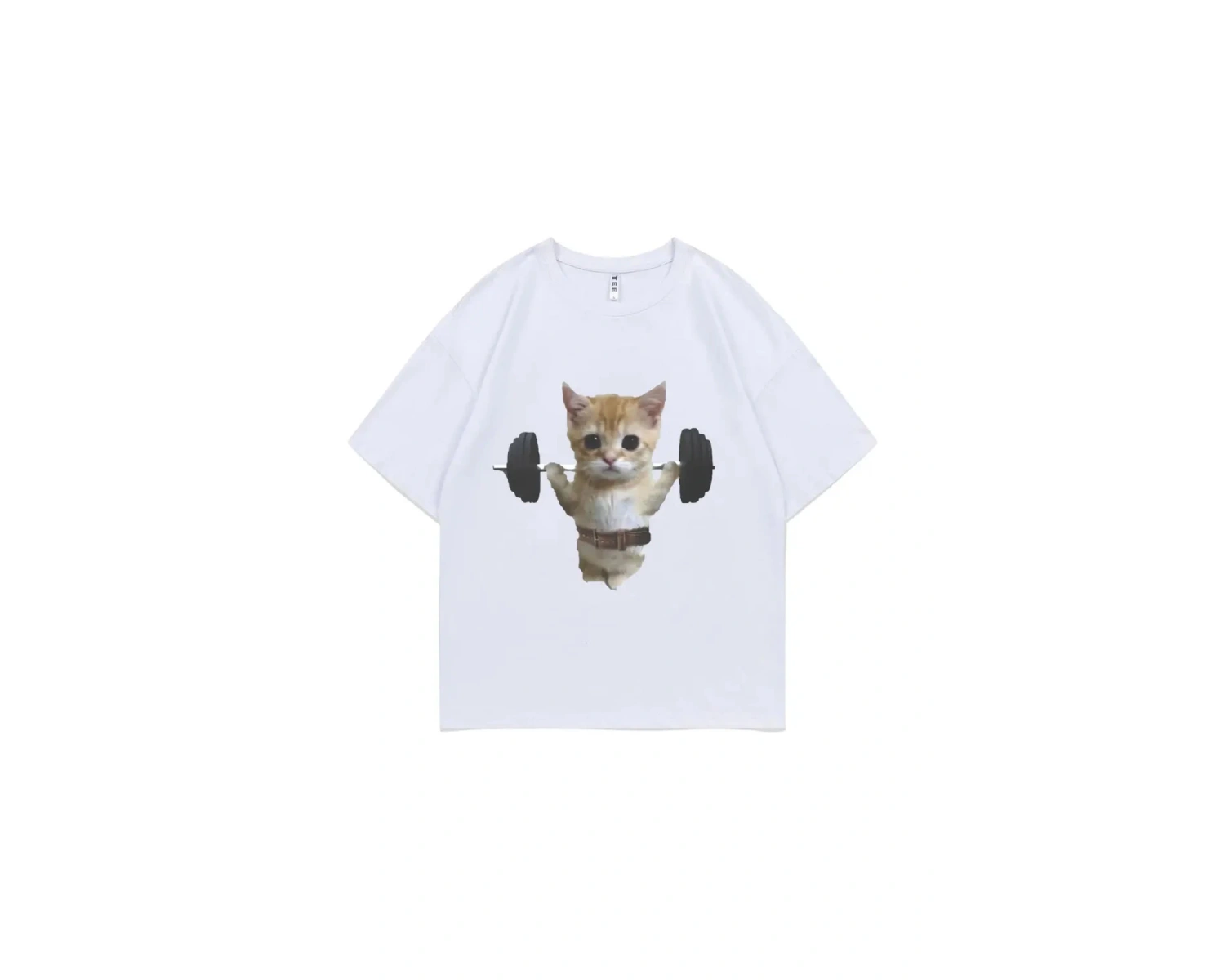 Beyaz Komik Spor Salonu Sam Sulek Kedi Grafik Baskı Sevimli Spor Pompası Kapak