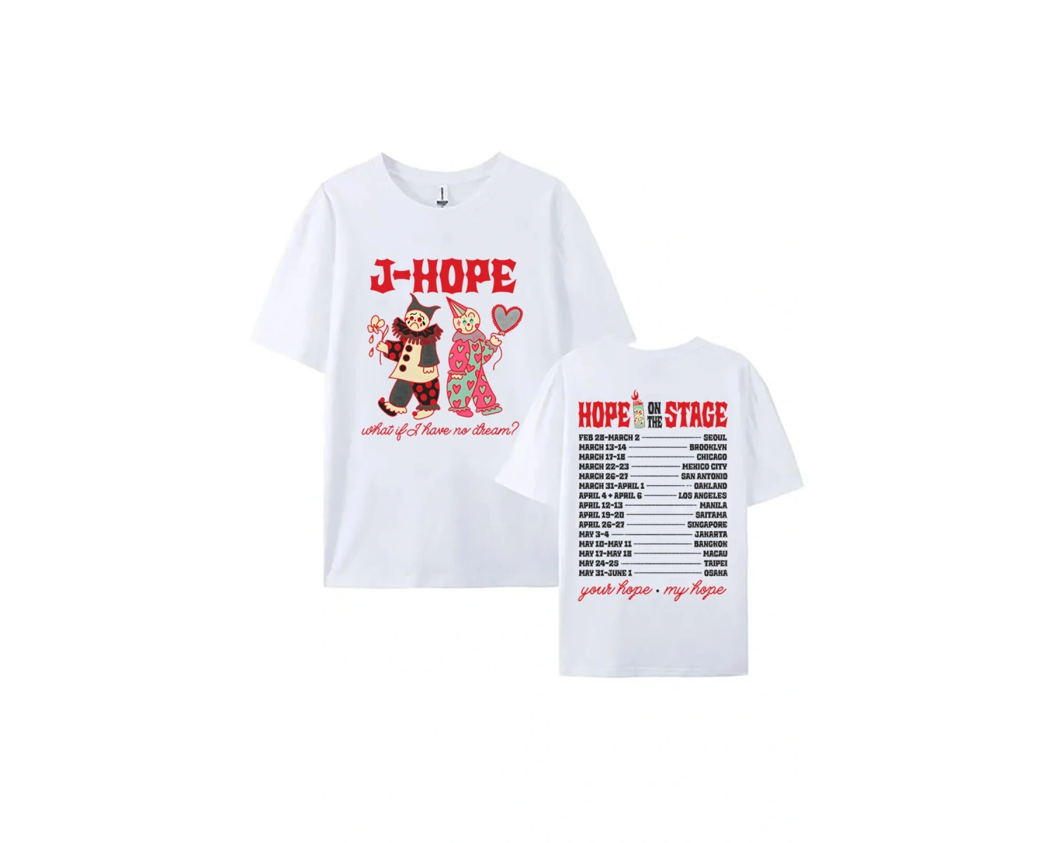 Beyaz Kore Şarkıcı J-Hope Sahnede Turu Unisex Sokak Grafik Hi