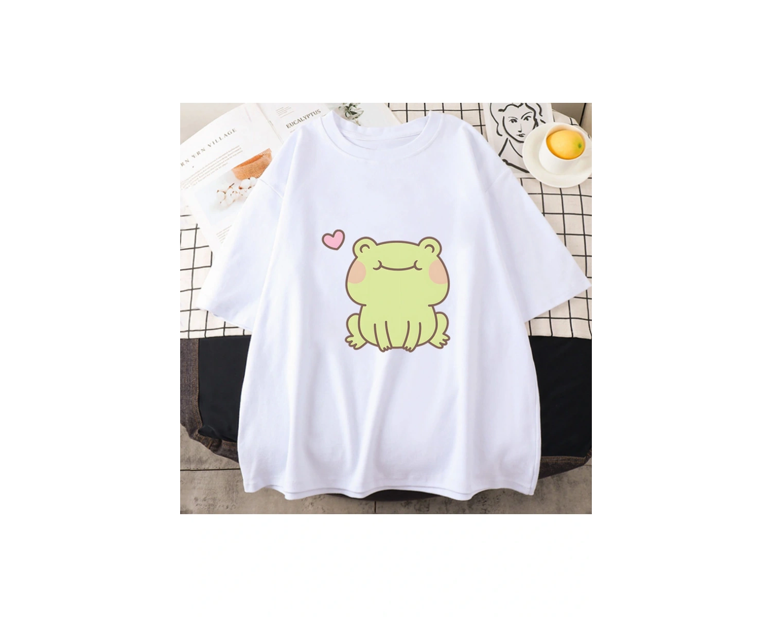 Beyaz Kurbağa leri Yaz Orijinal Baskı japon animesi Karikatür Harajuku