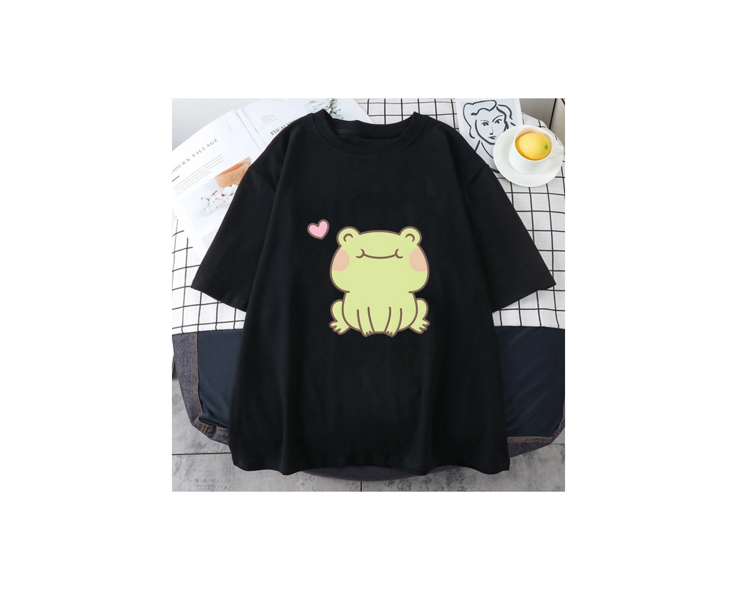 Beyaz Kurbağa leri Yaz Orijinal Baskı japon animesi Karikatür Harajuku