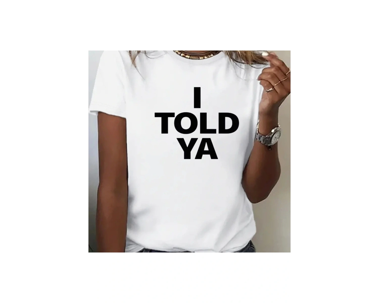 Beyaz lar komik söyledim YA gers gers baskı yaz o-boyun üst