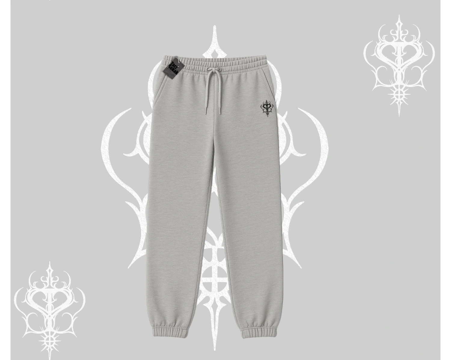 Beyaz Lastikli Eşofman Altı Özel logolu