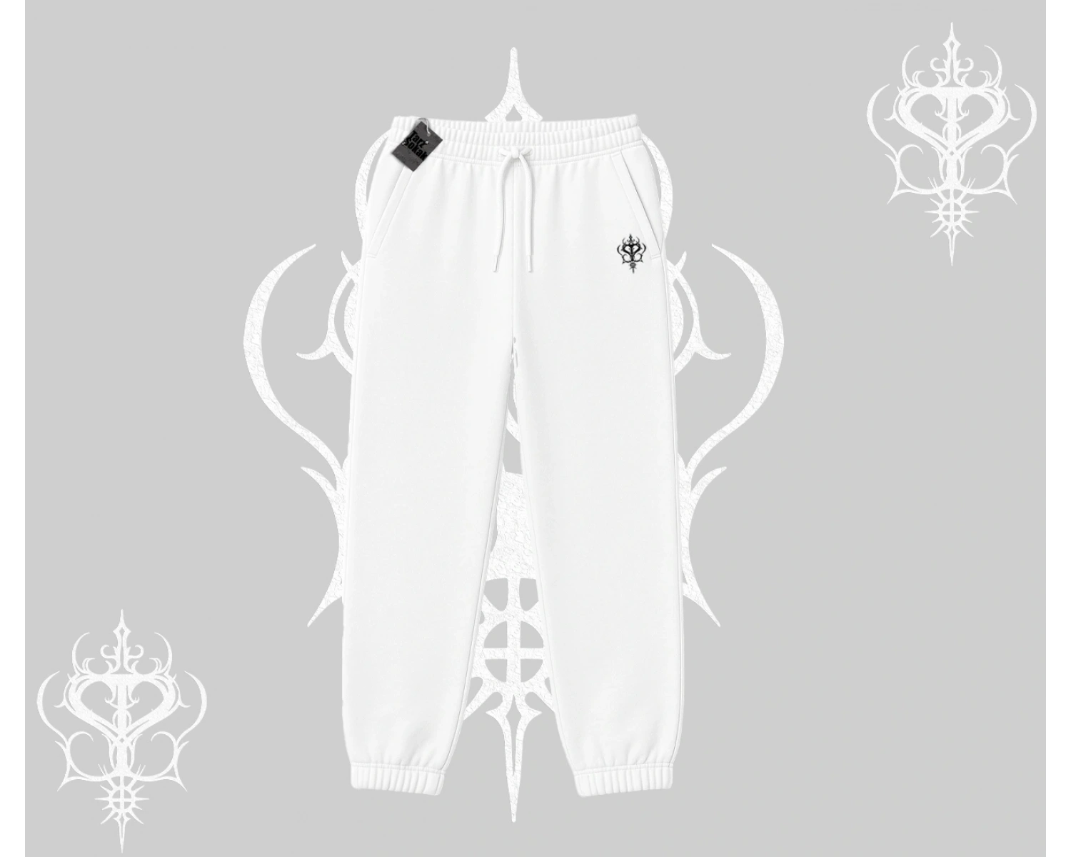 Beyaz Lastikli Eşofman Altı Özel logolu