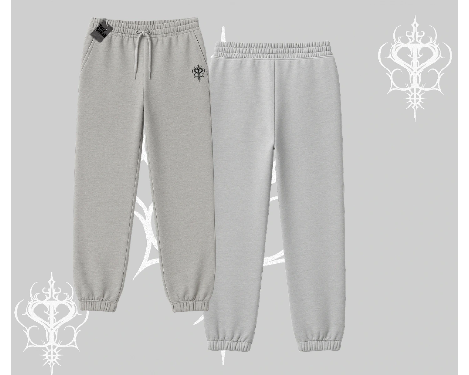 Beyaz Lastikli Eşofman Altı Özel logolu