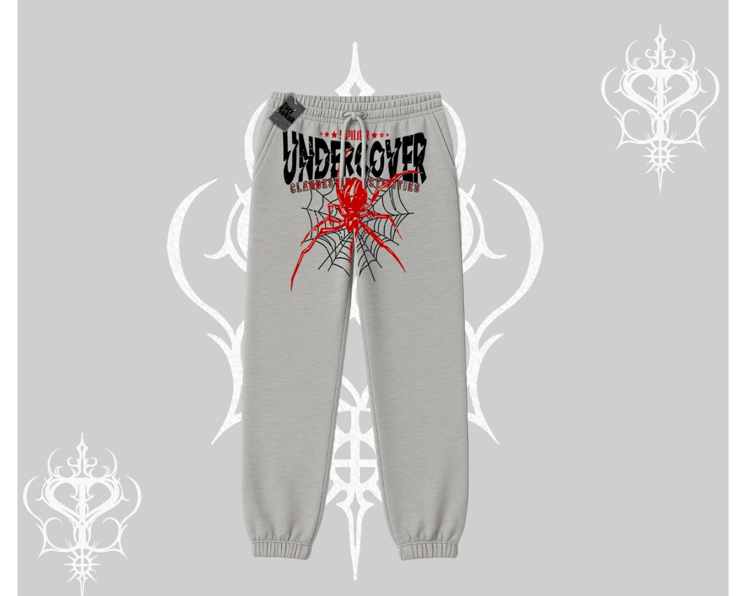 Beyaz Lastikli Eşofman Altı Spider Undercover