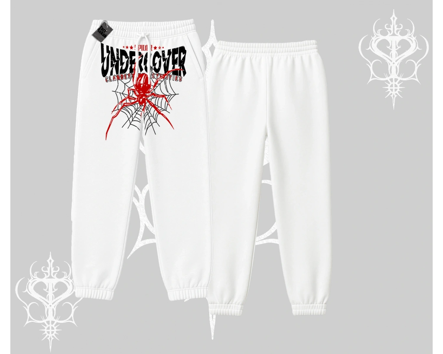 Beyaz Lastikli Eşofman Altı Spider Undercover