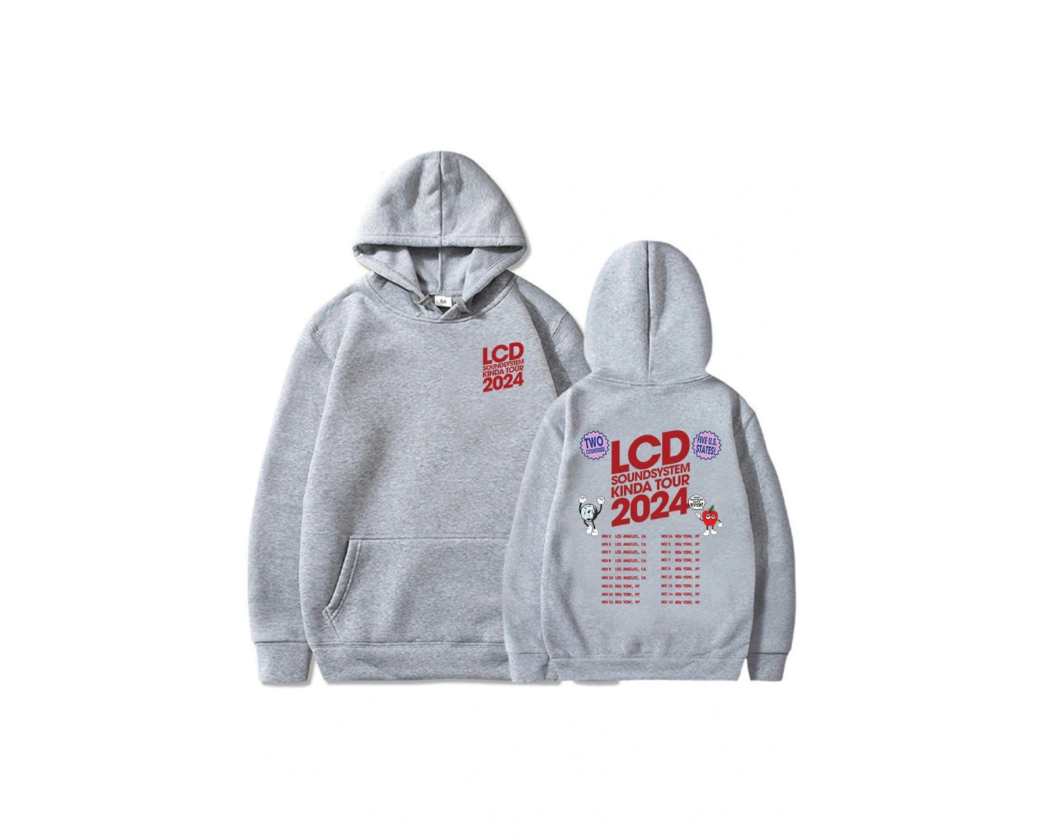 Beyaz LCD Soundsystem Electronic Rock Band Hoodies Tour Graphic Printing Clo