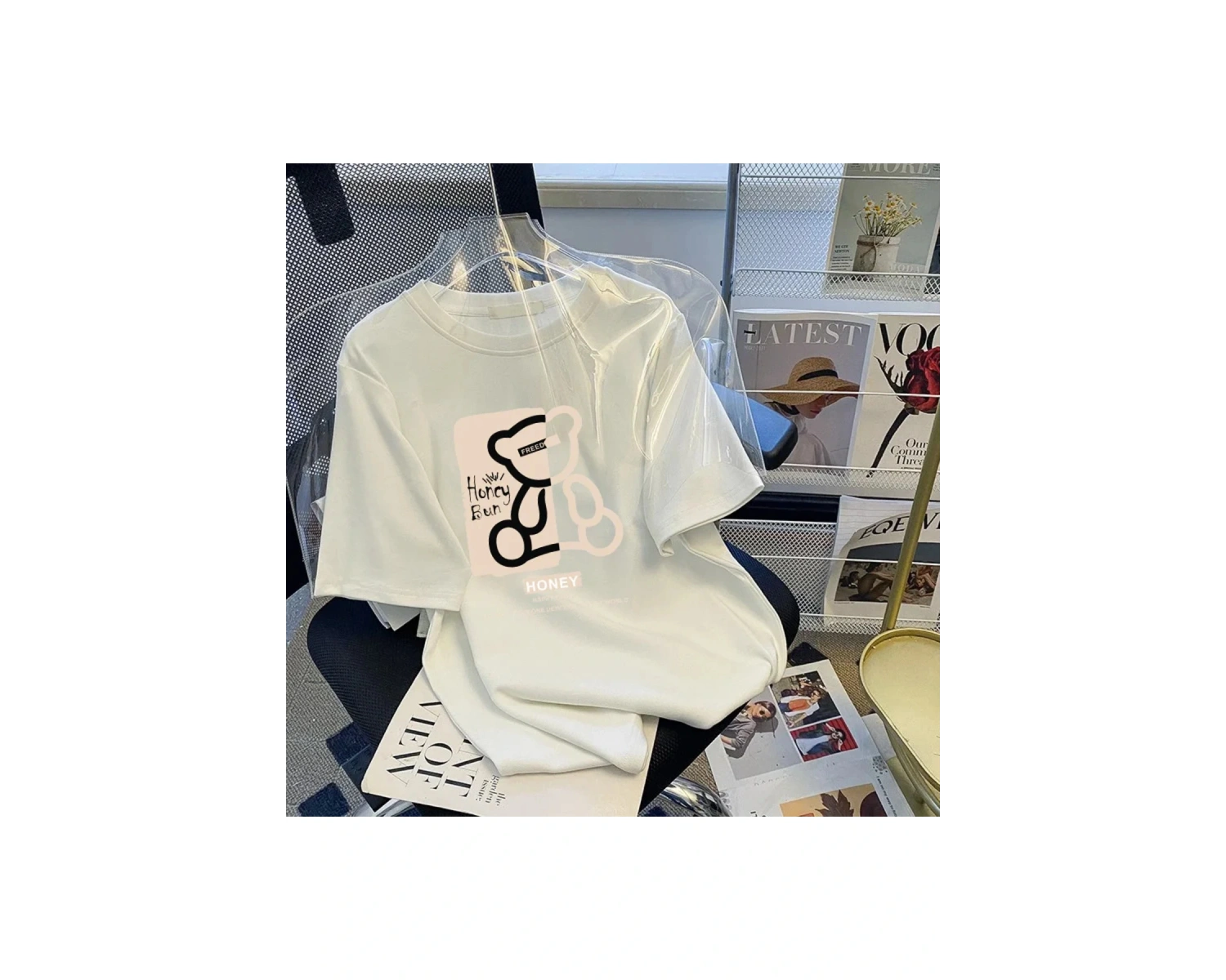 Beyaz Marka Tee Vintage Yaz Sokak Grafik