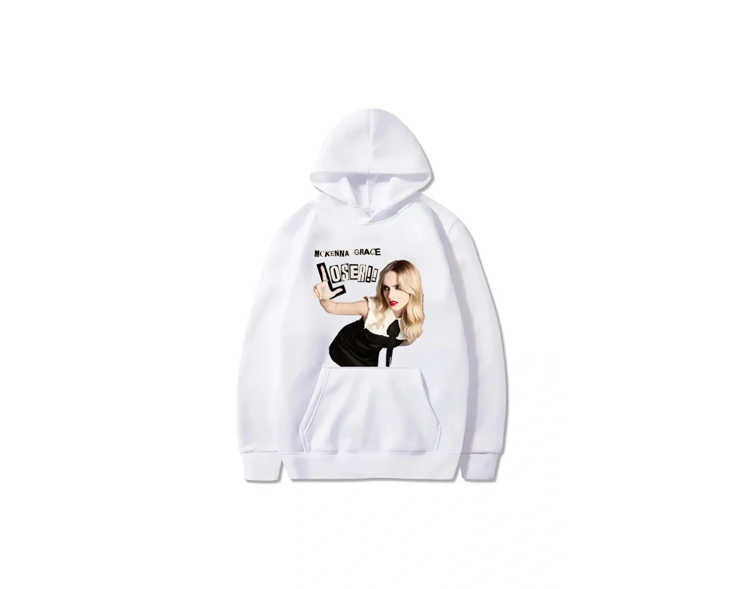 Beyaz Mckgrace Grace LOSER! Hoodie bahar sonbahar moda rahat T