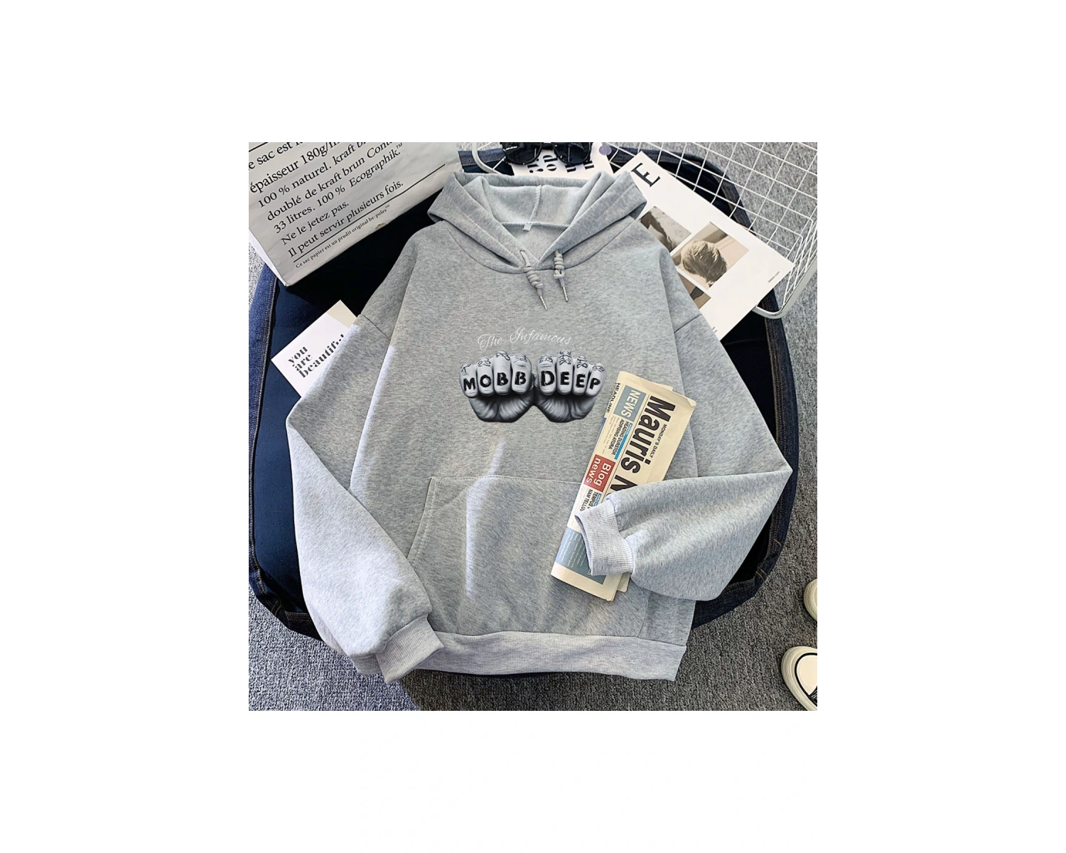 Beyaz Mobb derin Hip Hop Hoodie Funko Pop modarahat Moletom