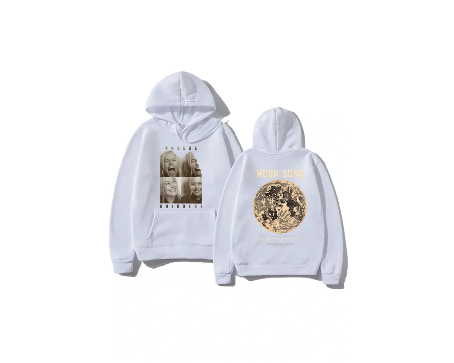 Beyaz Moda rahat Hoodies Phoebe bripocket Indie halk Unisex Hoody ile boy yönlü y