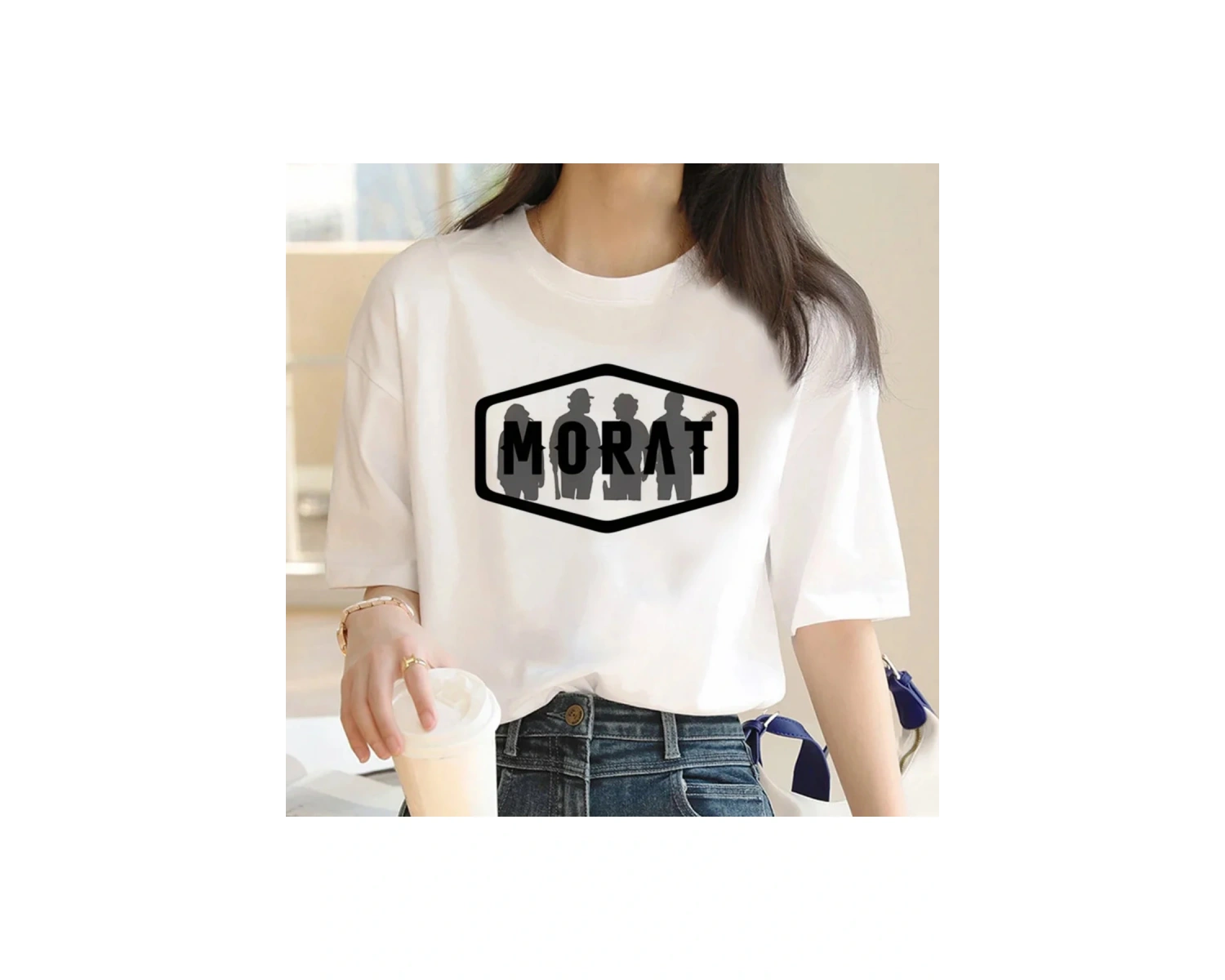 Beyaz Morat yaz tasarımcı Tshirt grafik komik Streetwear giysi kıyafetleri