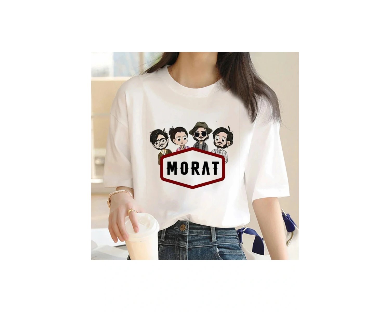 Beyaz Morat yaz tasarımcı Tshirt grafik komik Streetwear giysi kıyafetleri