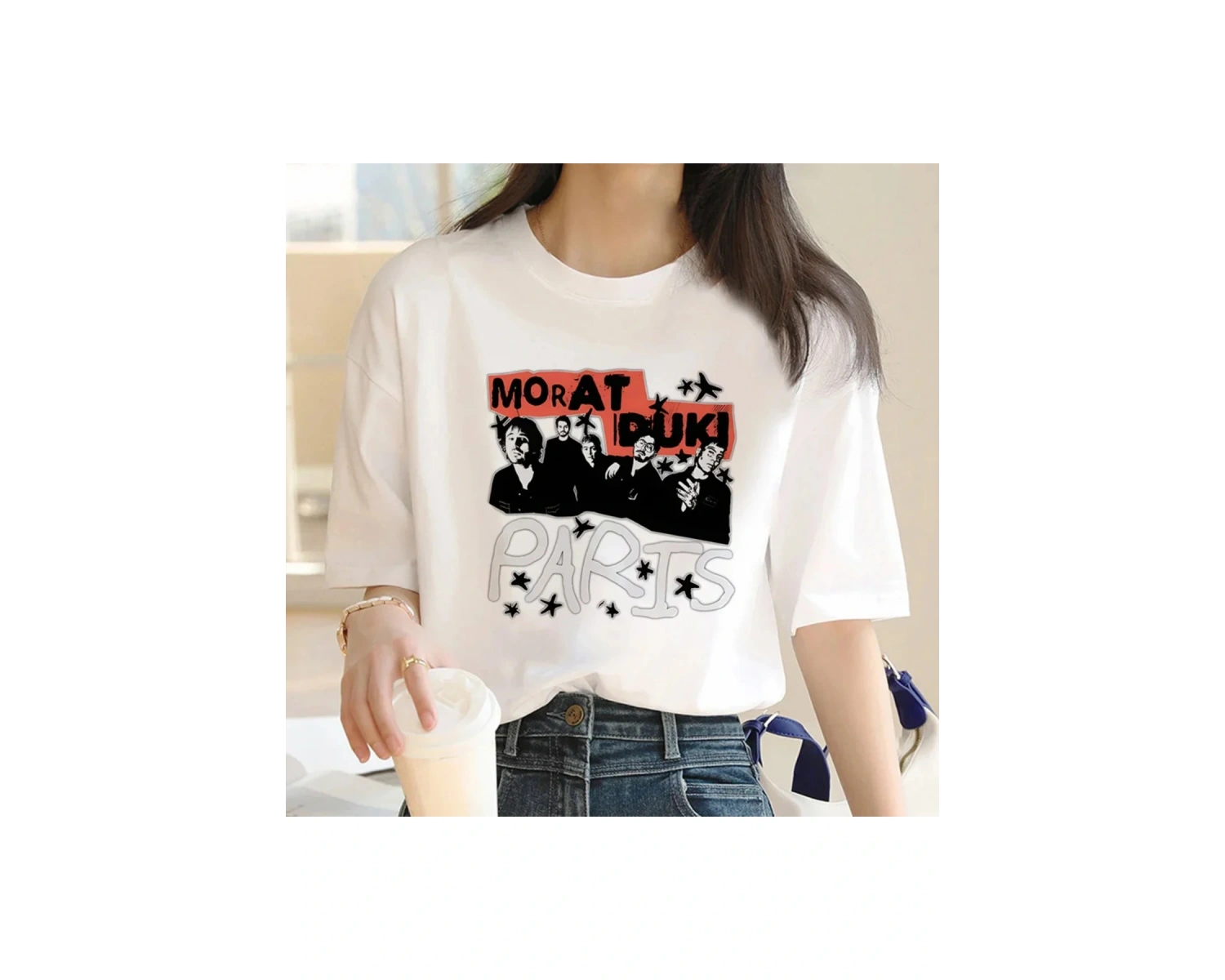 Beyaz Morat yaz tasarımcı Tshirt grafik komik Streetwear giysi kıyafetleri