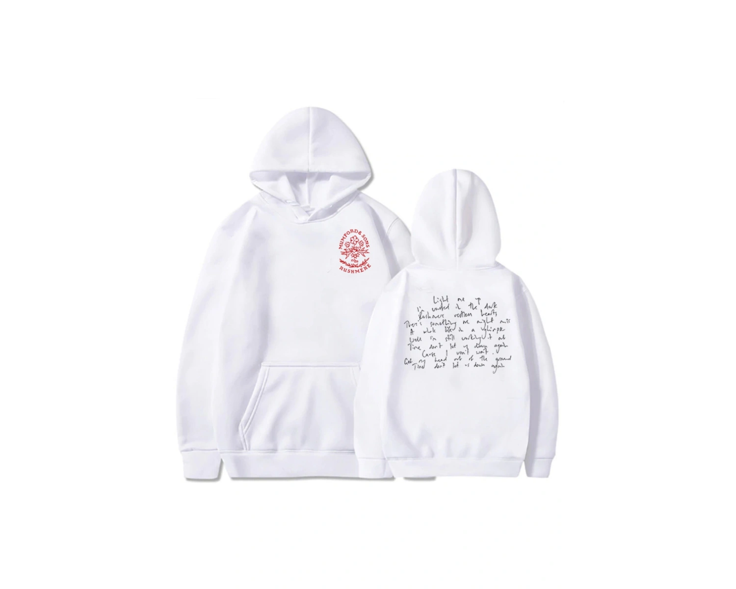 Beyaz Mumford & Sons RUSHMERE Albümü Unisex Moletom Femini