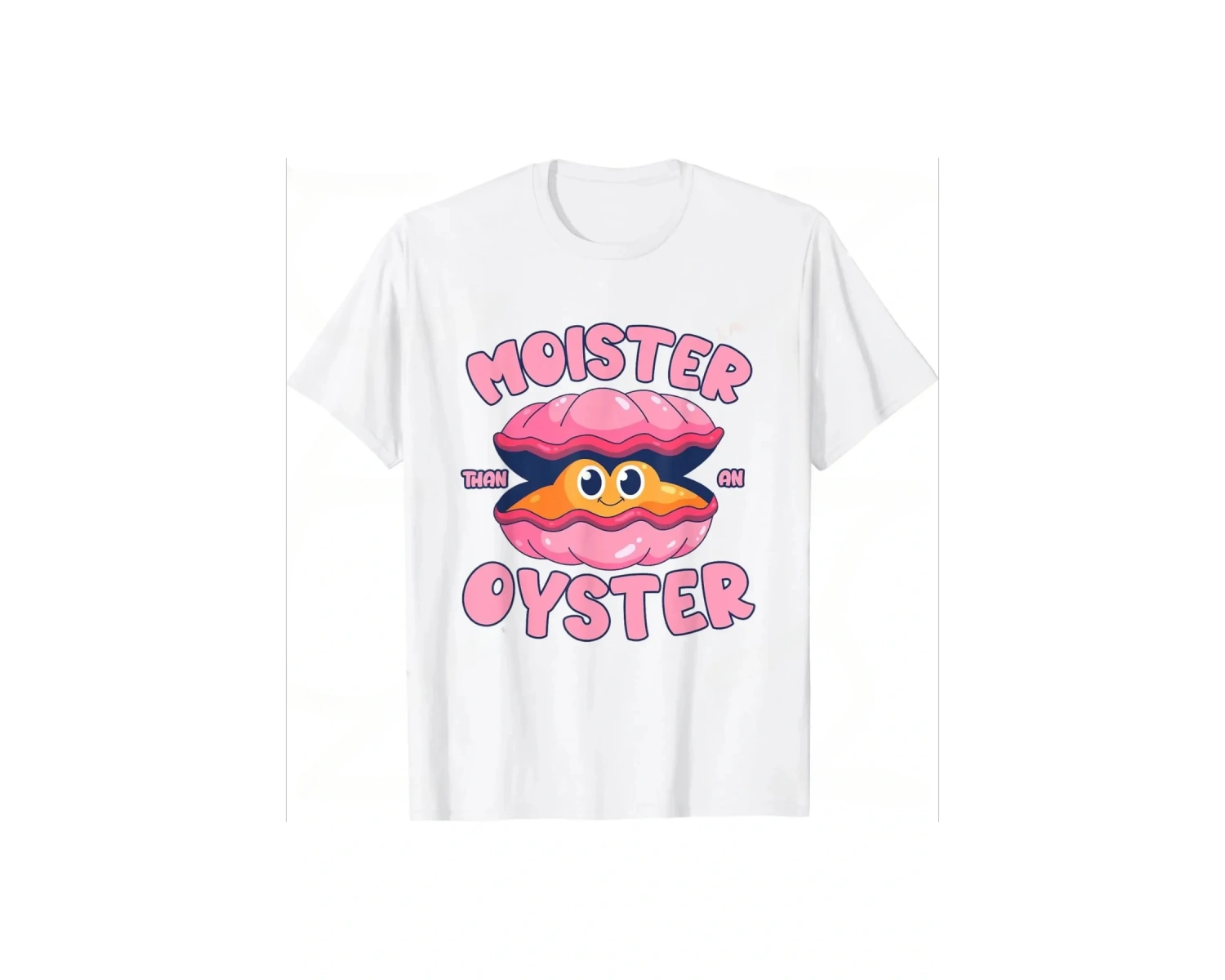 Beyaz Nem Bir İstiridye Komik Baskılı Mizah Bivalve Shucking Gevşek Harajuku Kad