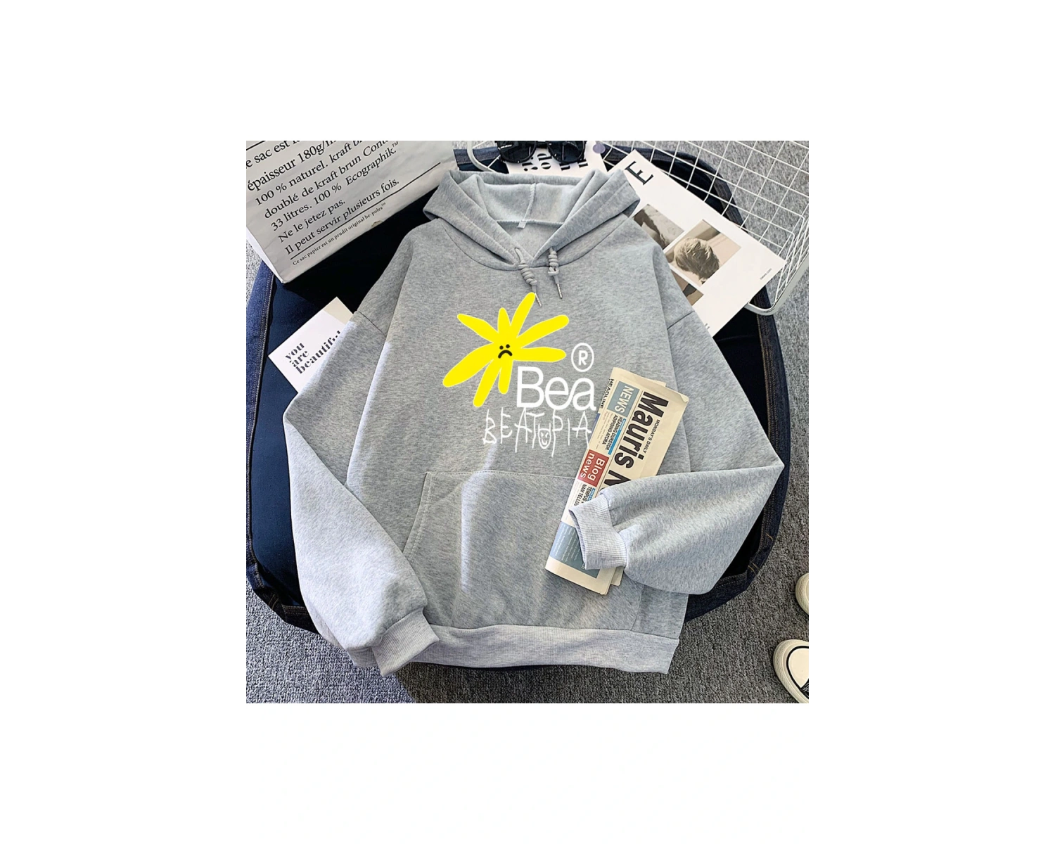 Beyaz Orman Hoodie Beabadoobee Sway YENI Tek u Rahat