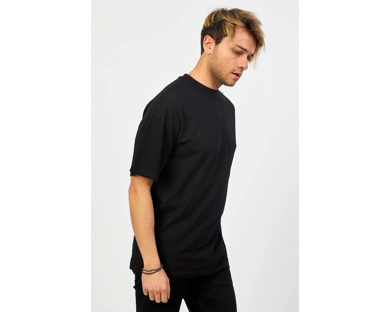 Beyaz Oversize Düz T-shirt