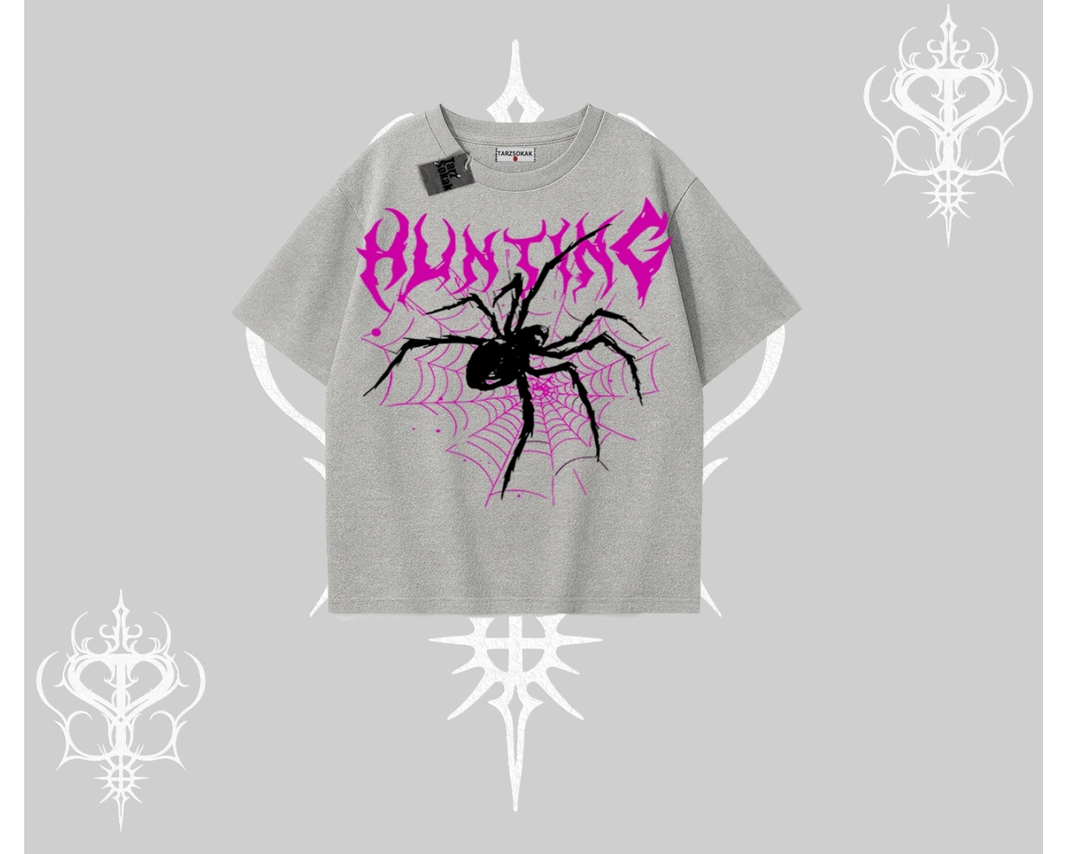 Beyaz Oversize Tişört Autumn Spider