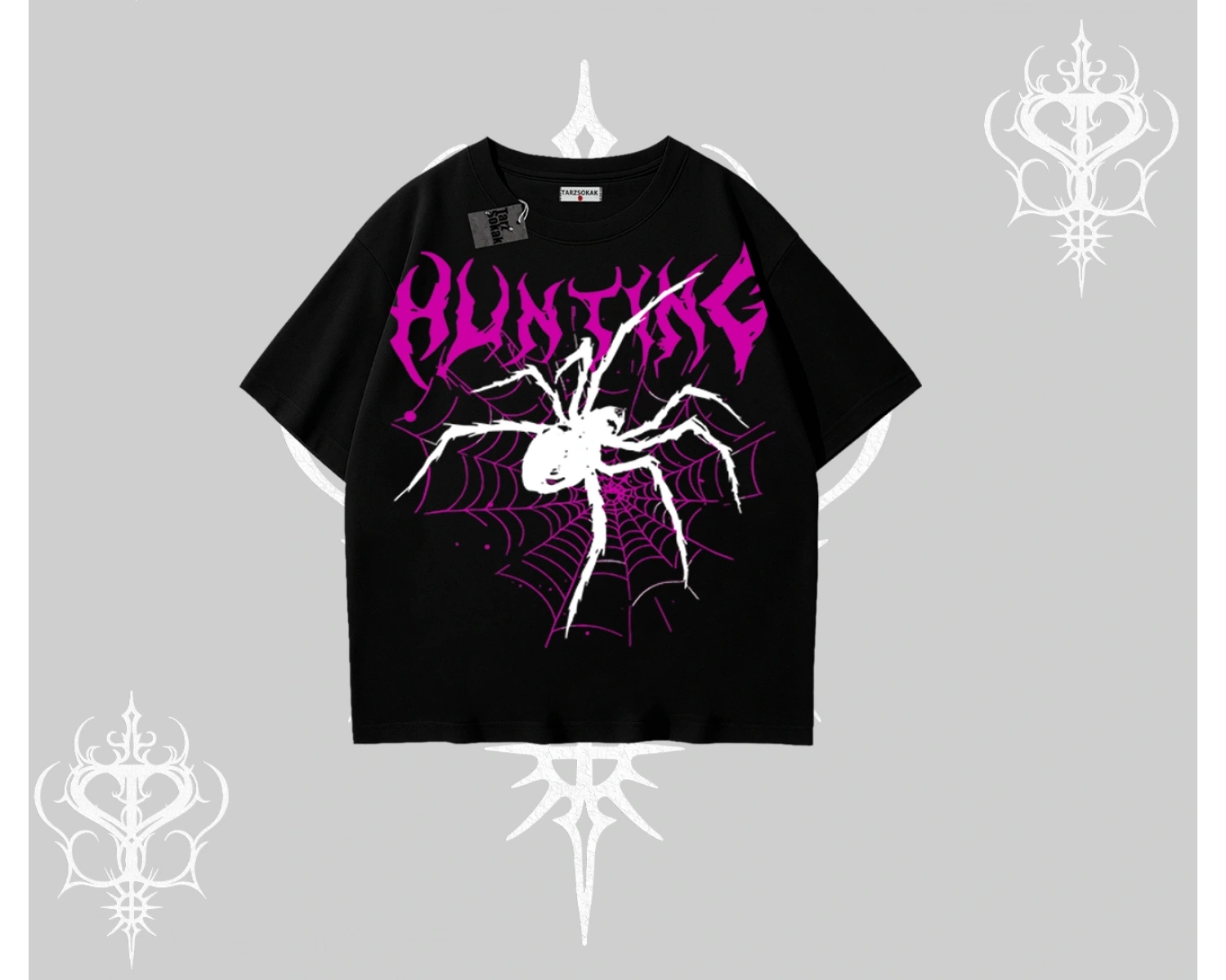 Beyaz Oversize Tişört Autumn Spider