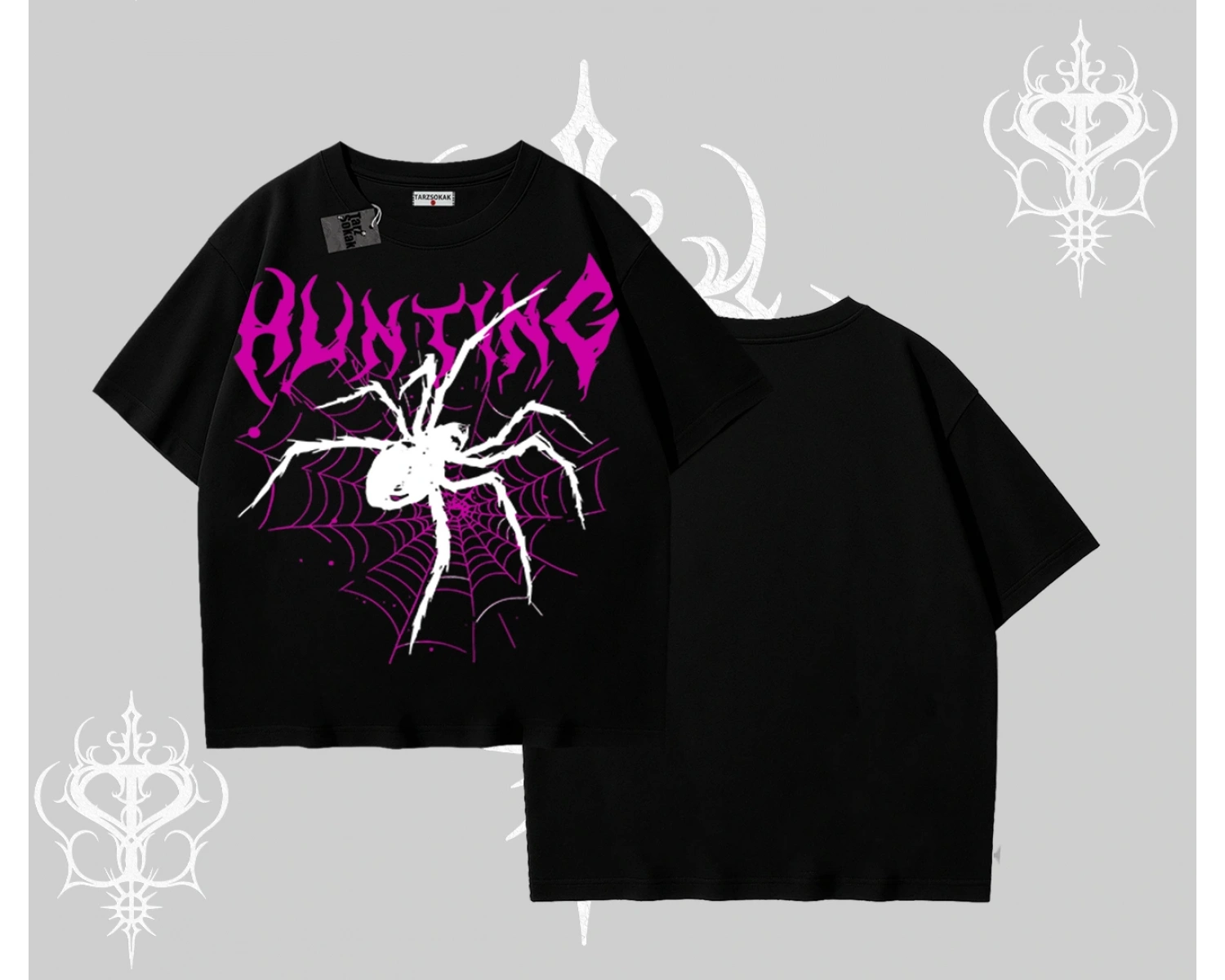 Beyaz Oversize Tişört Autumn Spider