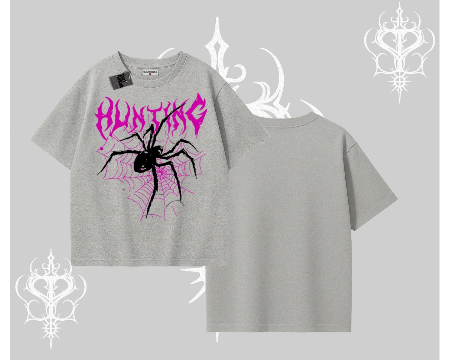 Beyaz Oversize Tişört Autumn Spider