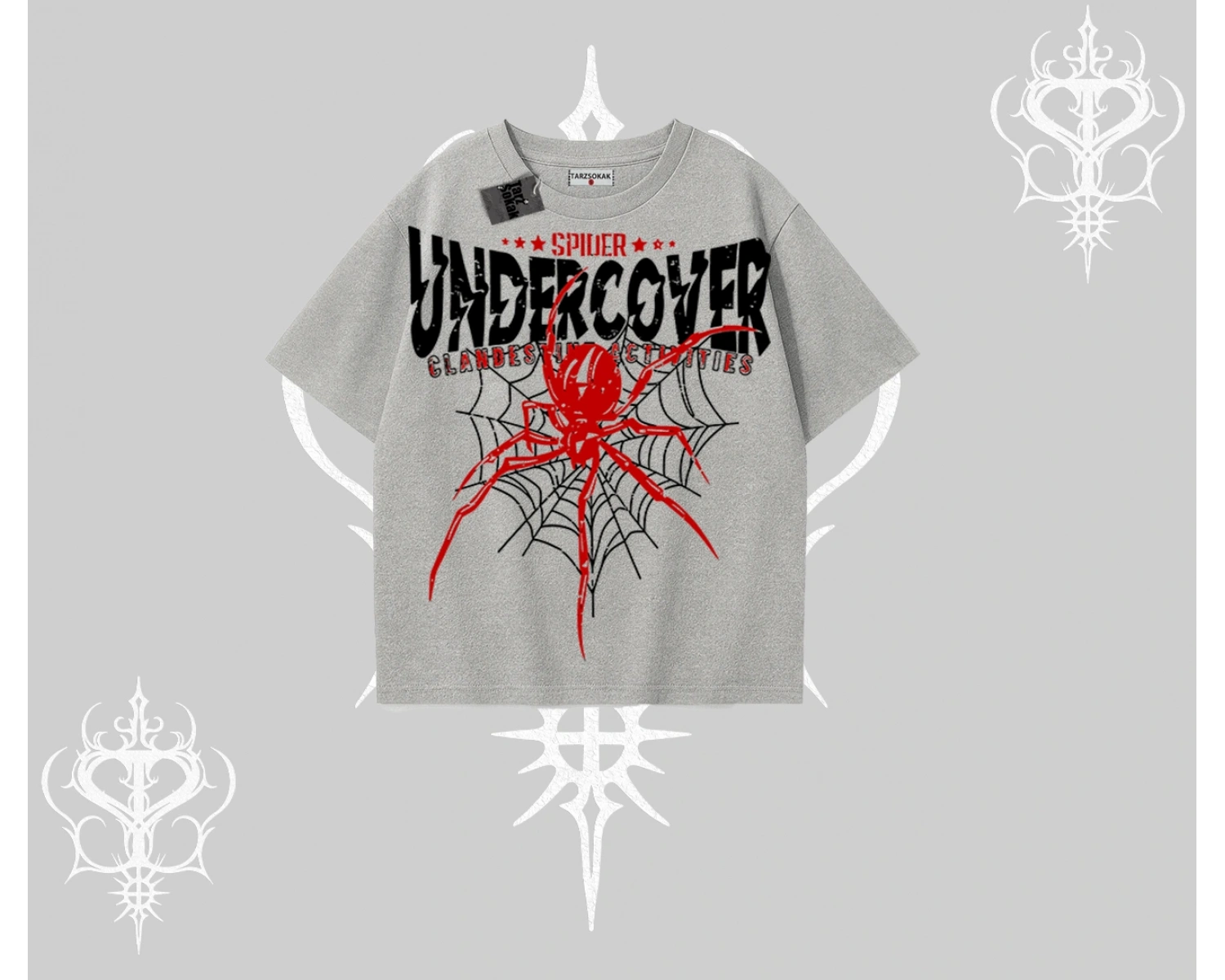 Beyaz Oversize Tişört Spider Undercover