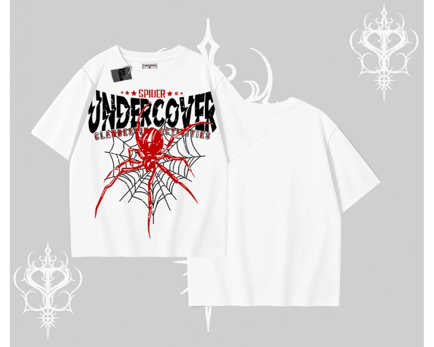 Beyaz Oversize Tişört Spider Undercover