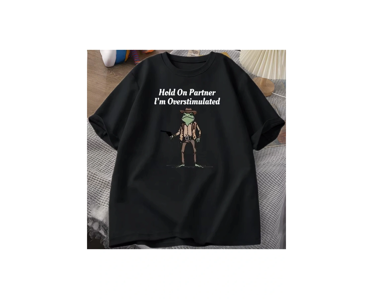 Beyaz Partner Im Overstimüle Komik Meme Grafik Kovboy Kurbağa T K