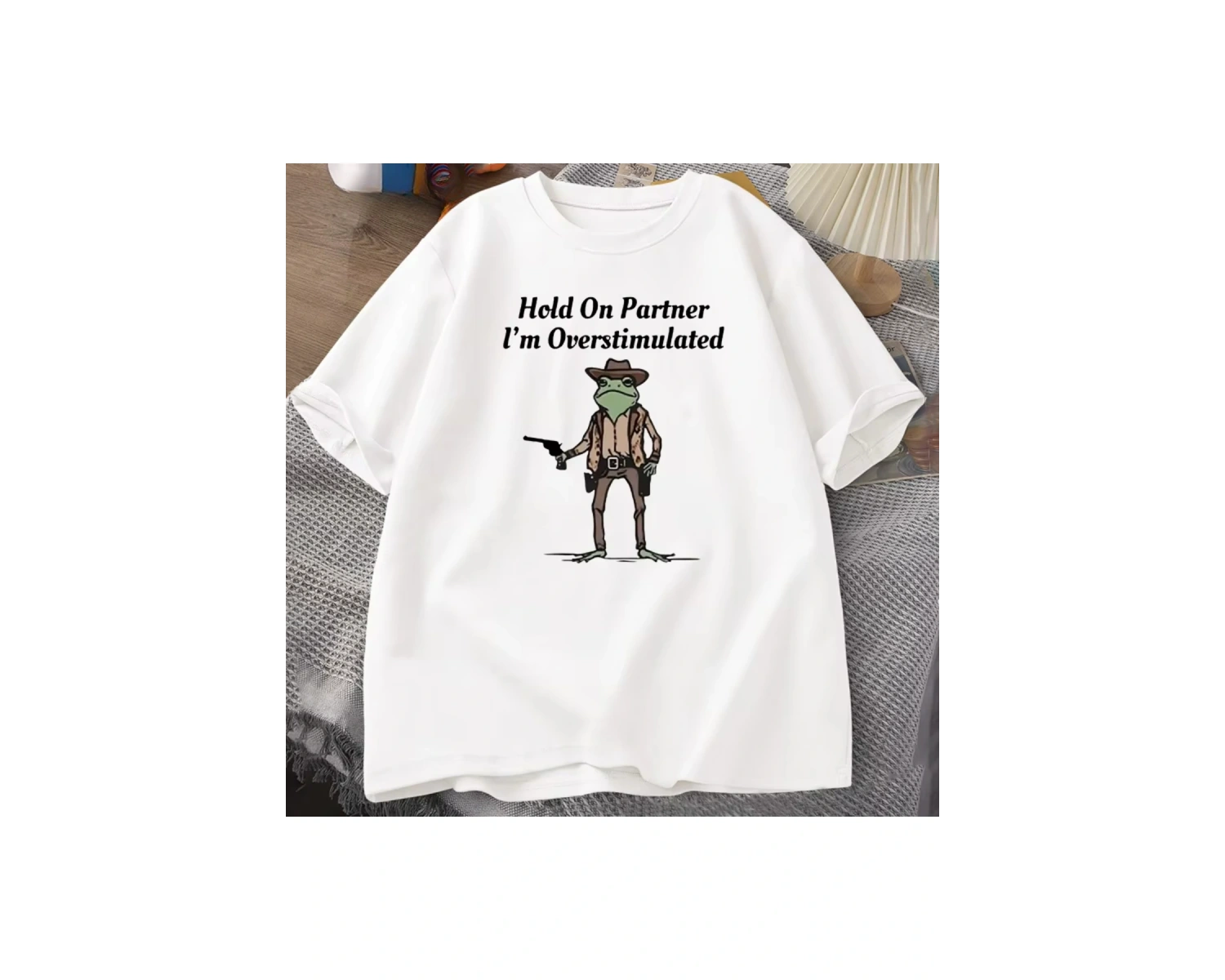 Beyaz Partner Im Overstimüle Komik Meme Grafik Kovboy Kurbağa T K