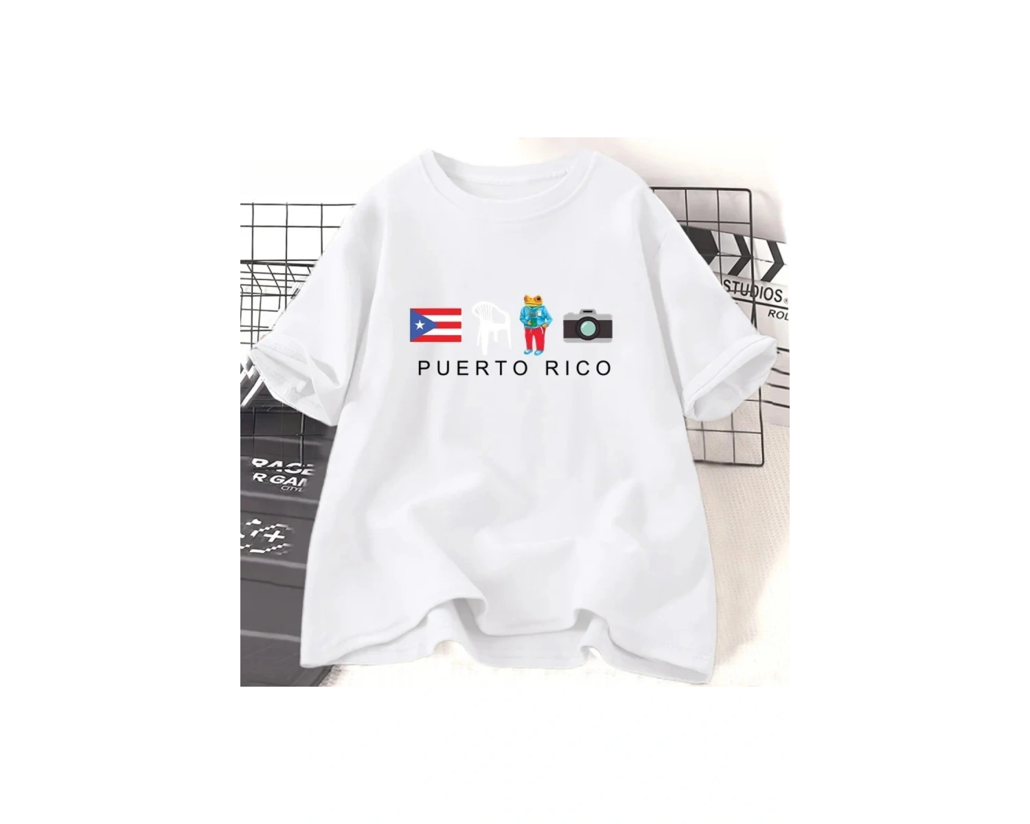 Beyaz Porto Riko DTMF Kötü Tavşan Tshirt lar için Harajku Kurbağa St