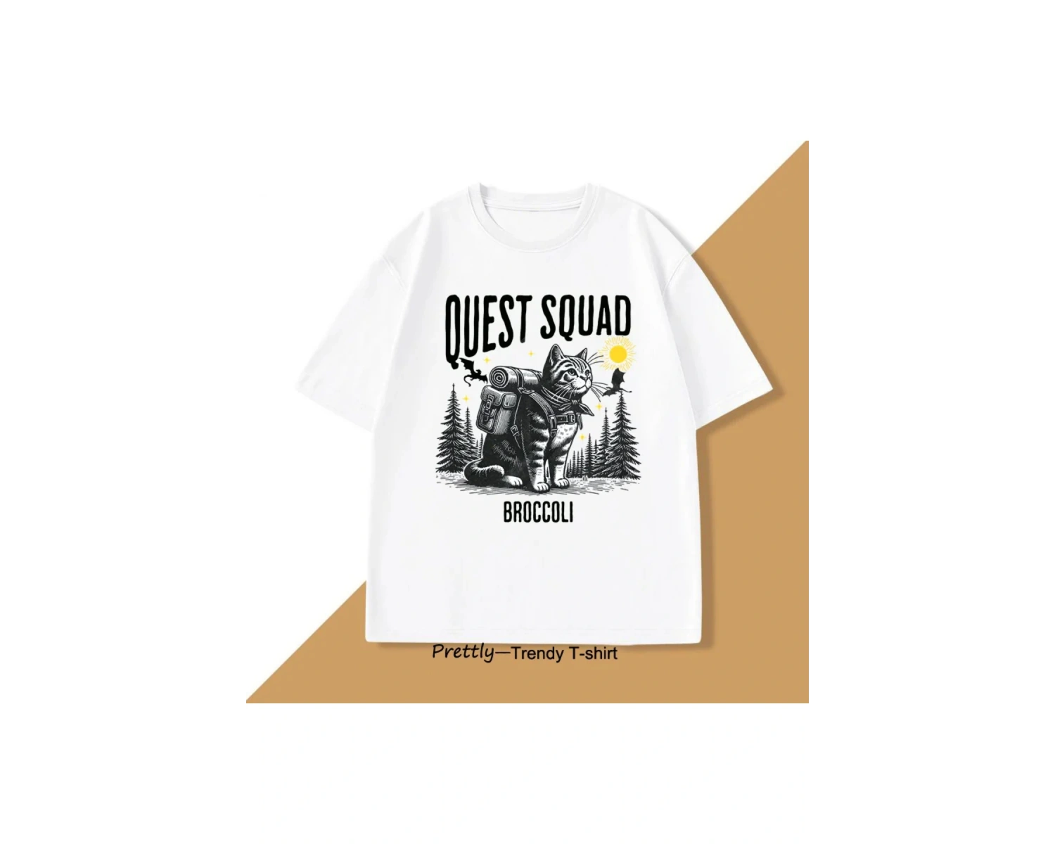 Beyaz Quest Squad Brokoli Grafik Vintage Dördüncü Kanat Merch Xaden Riorsonekşe