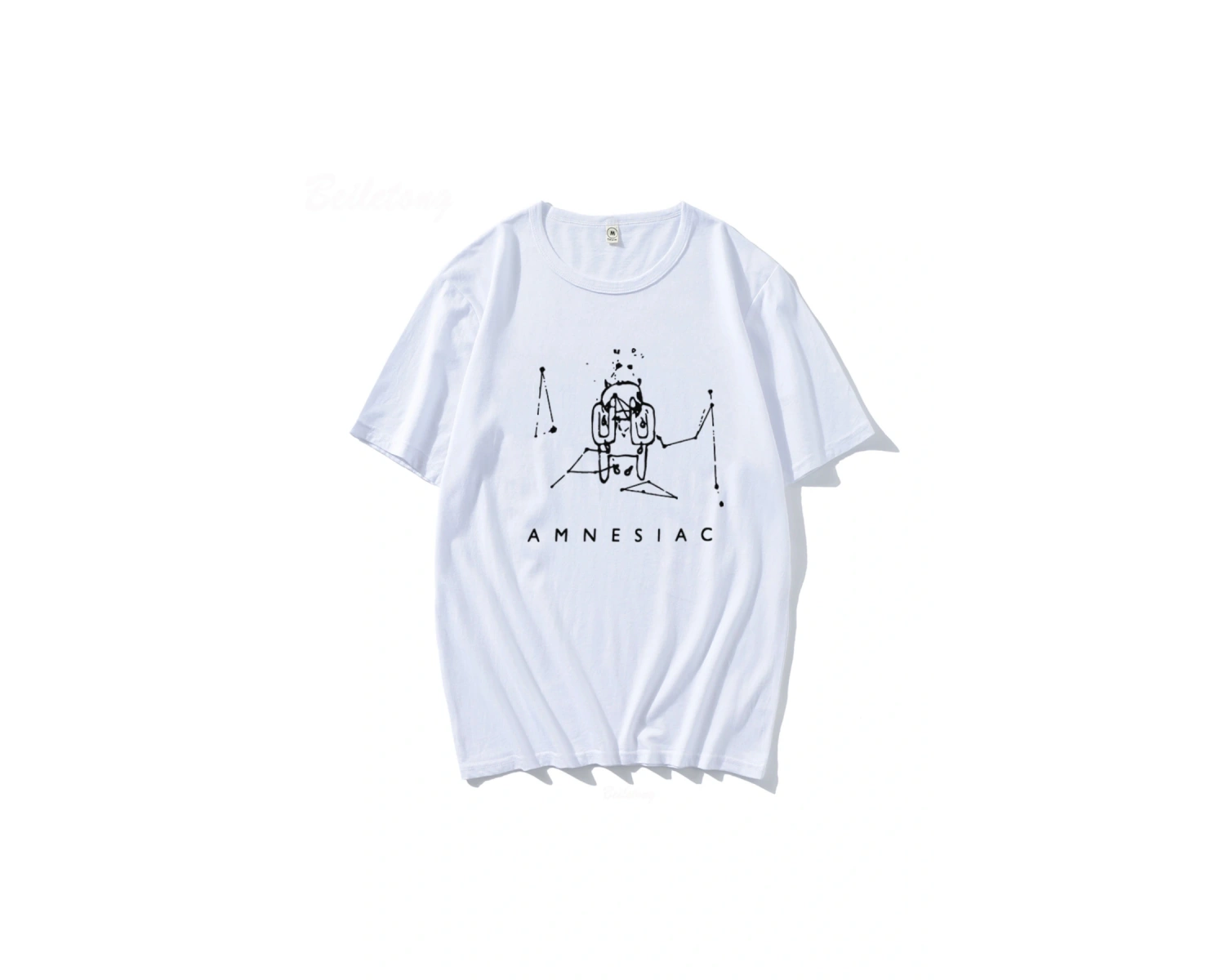 Beyaz Radiohead Amnesiac sevimli Cry desen Tshirt Band kaya komik müzik komi