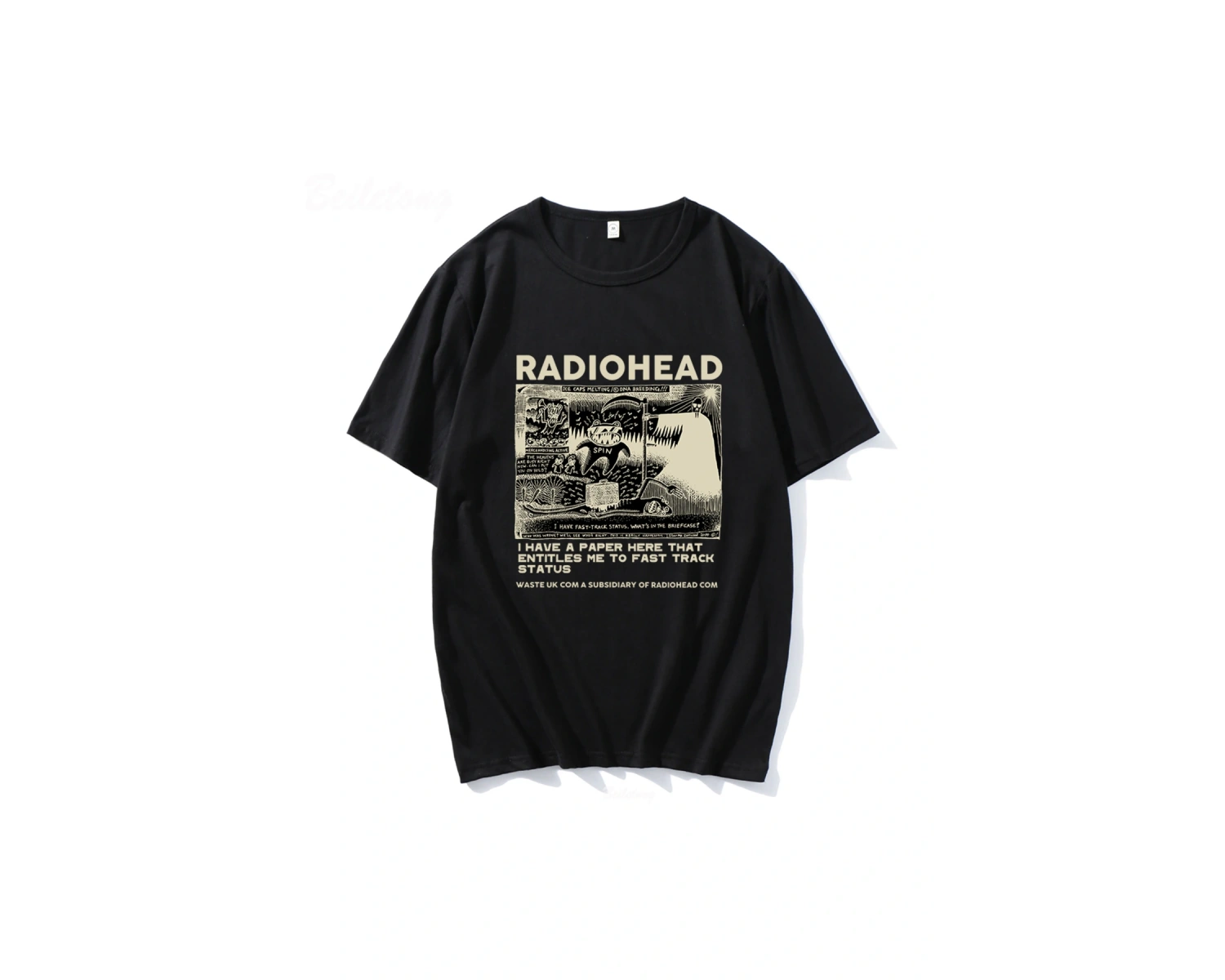 Beyaz Radiohead ler Vintage Klasik Tees Kuzey Amerika Turu Rock Boy Camisetas Hombre H