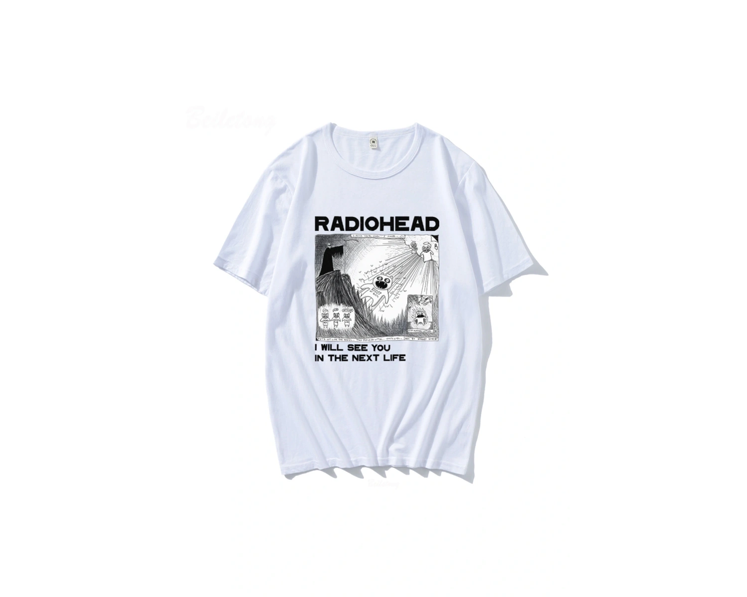 Beyaz Radiohead Rock Band Vintage Hip Hop ben sonraki hayatta göreceksiniz Unisex müzik hay