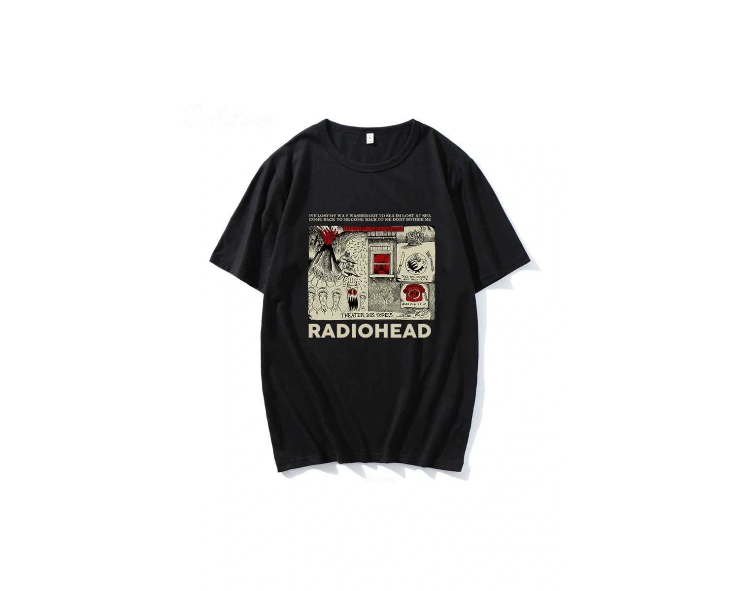 Beyaz Radiohead Vintage Hip Hop Rock Grubu Müzik Hayranları Komik Baskılar e