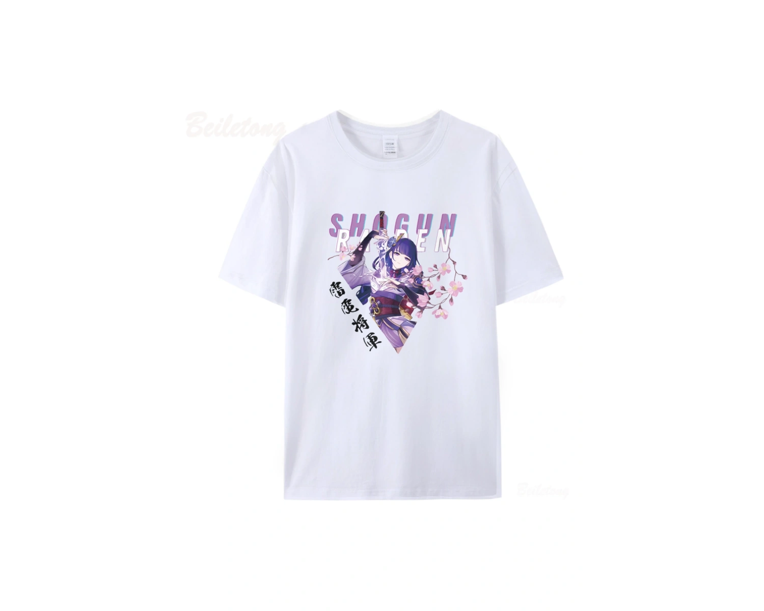 Beyaz Raiden gengenshin darbe oyunu Anime Tees100 yaz Unisex