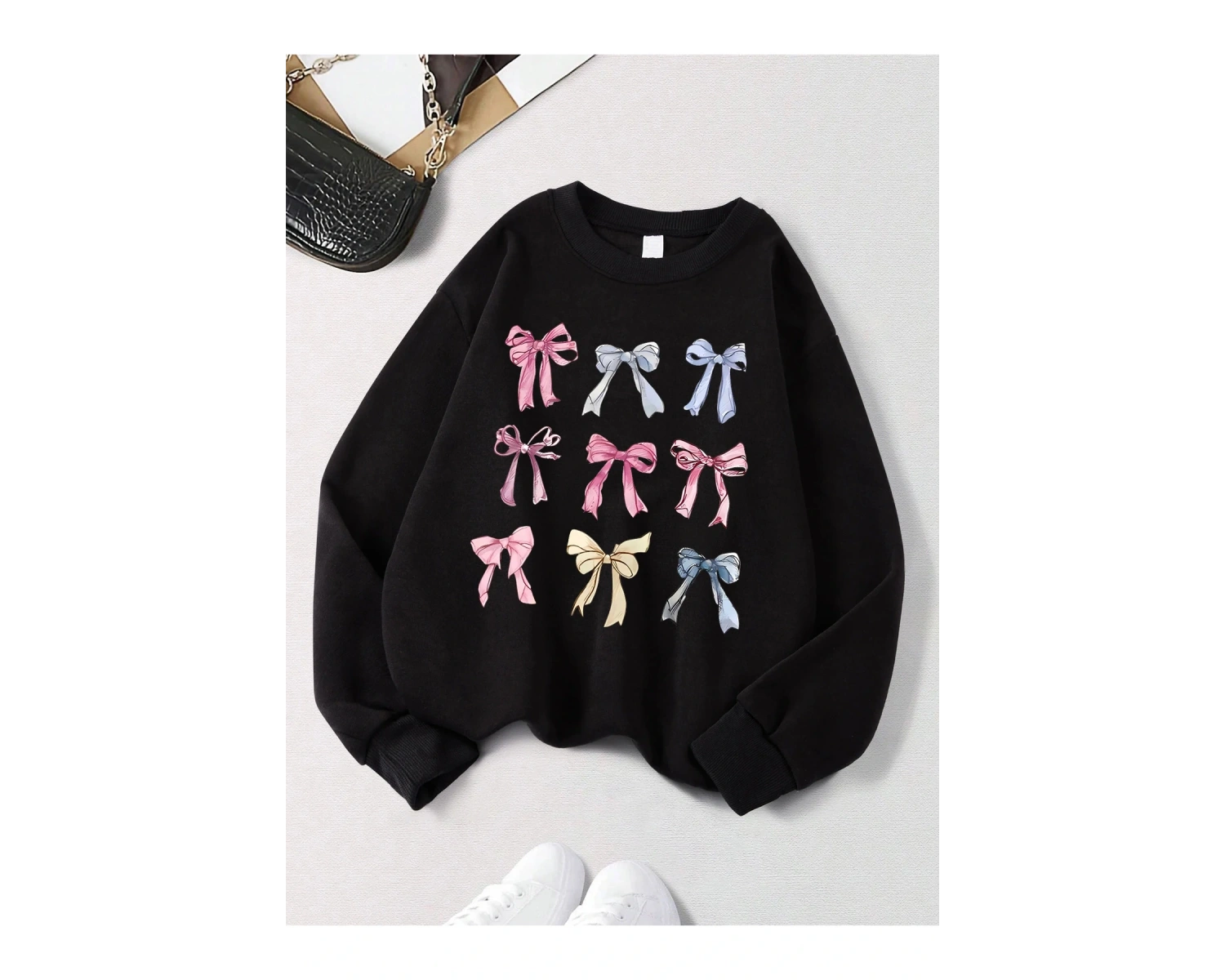 Beyaz Retro Leopar Baskı Yay