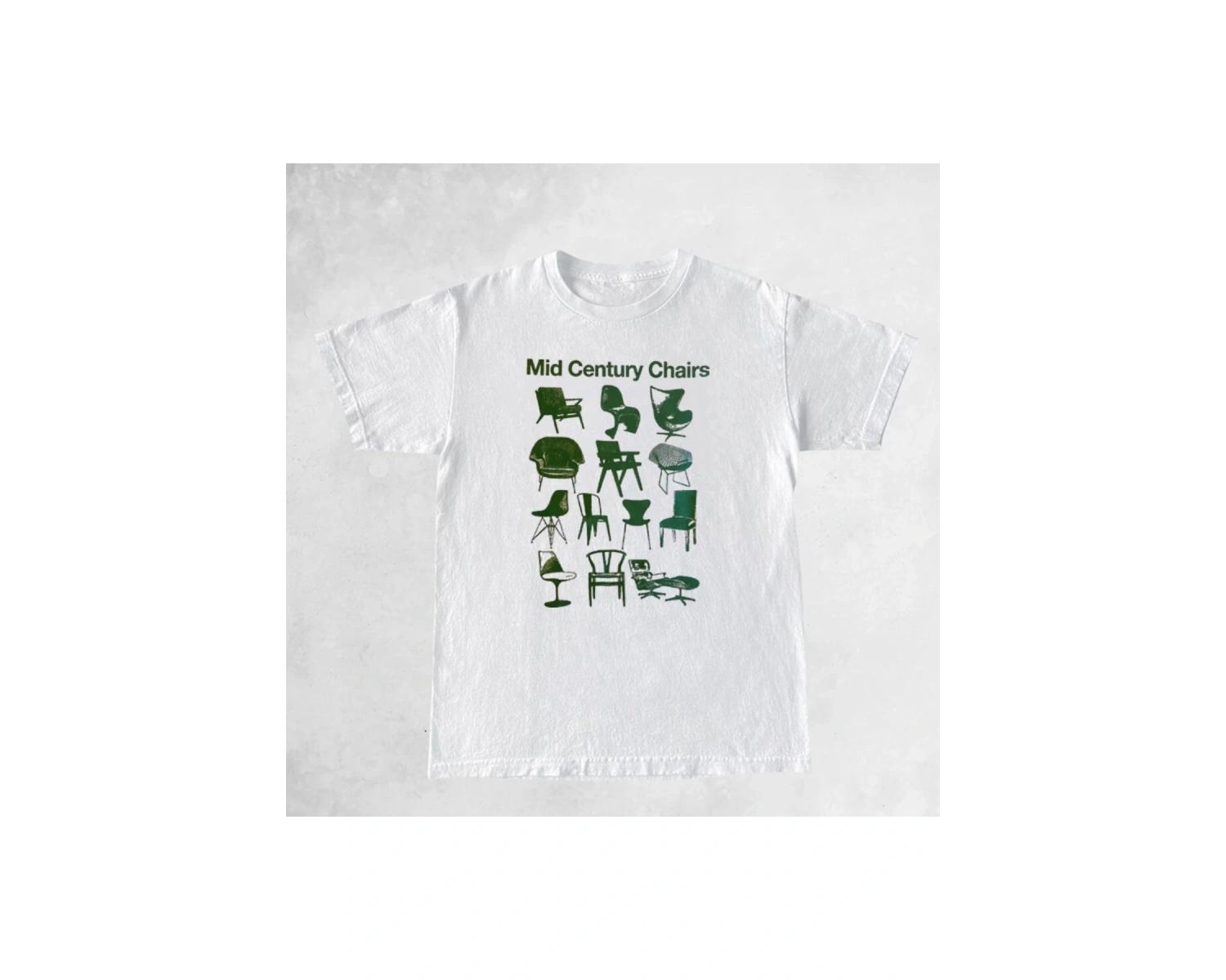 Beyaz Retro Tarzı Sandalye baskılı Sokak Grafik Tees Gevşek Vintage Grunge