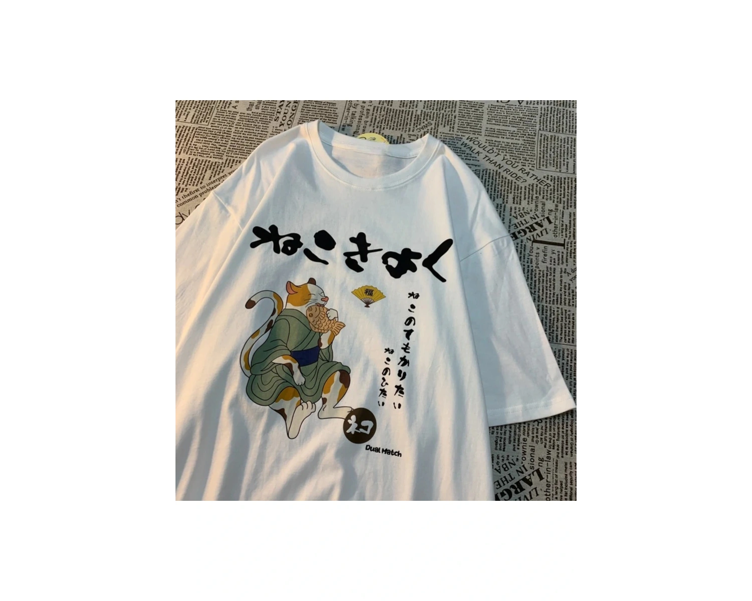 Beyaz Retro Tarzı Sandalye baskılı Sokak Grafik Tees Gevşek Vintage Grunge