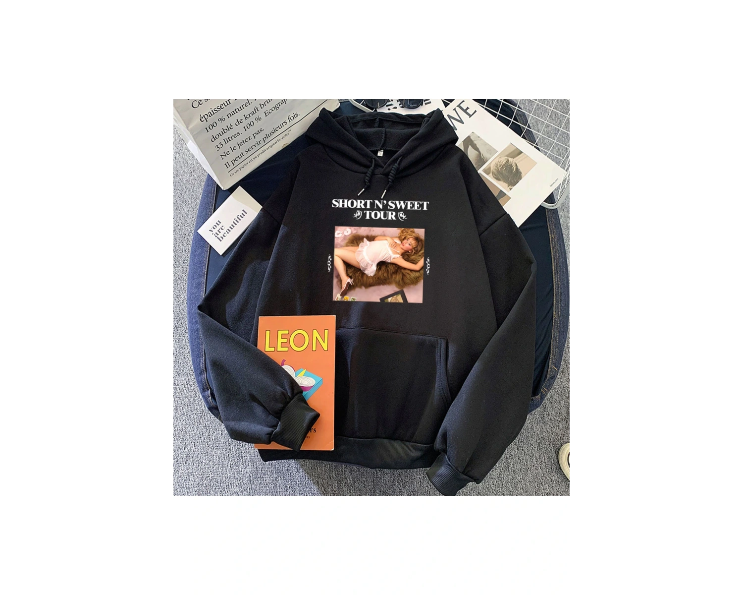 Beyaz Sabrina Carpenter Hoodies kısa tatlı tur rahat Singer dera