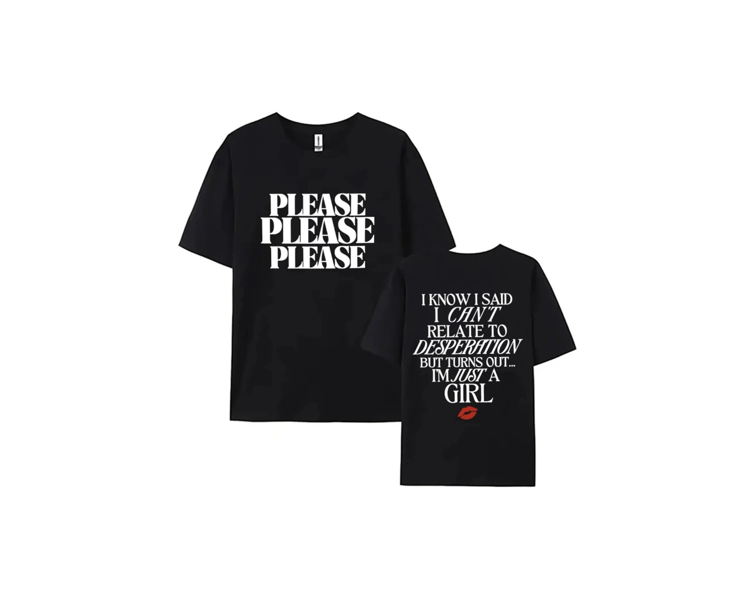 Beyaz Sabrina Carpenter lütfen lütfen Tees yeni şarkı grafik