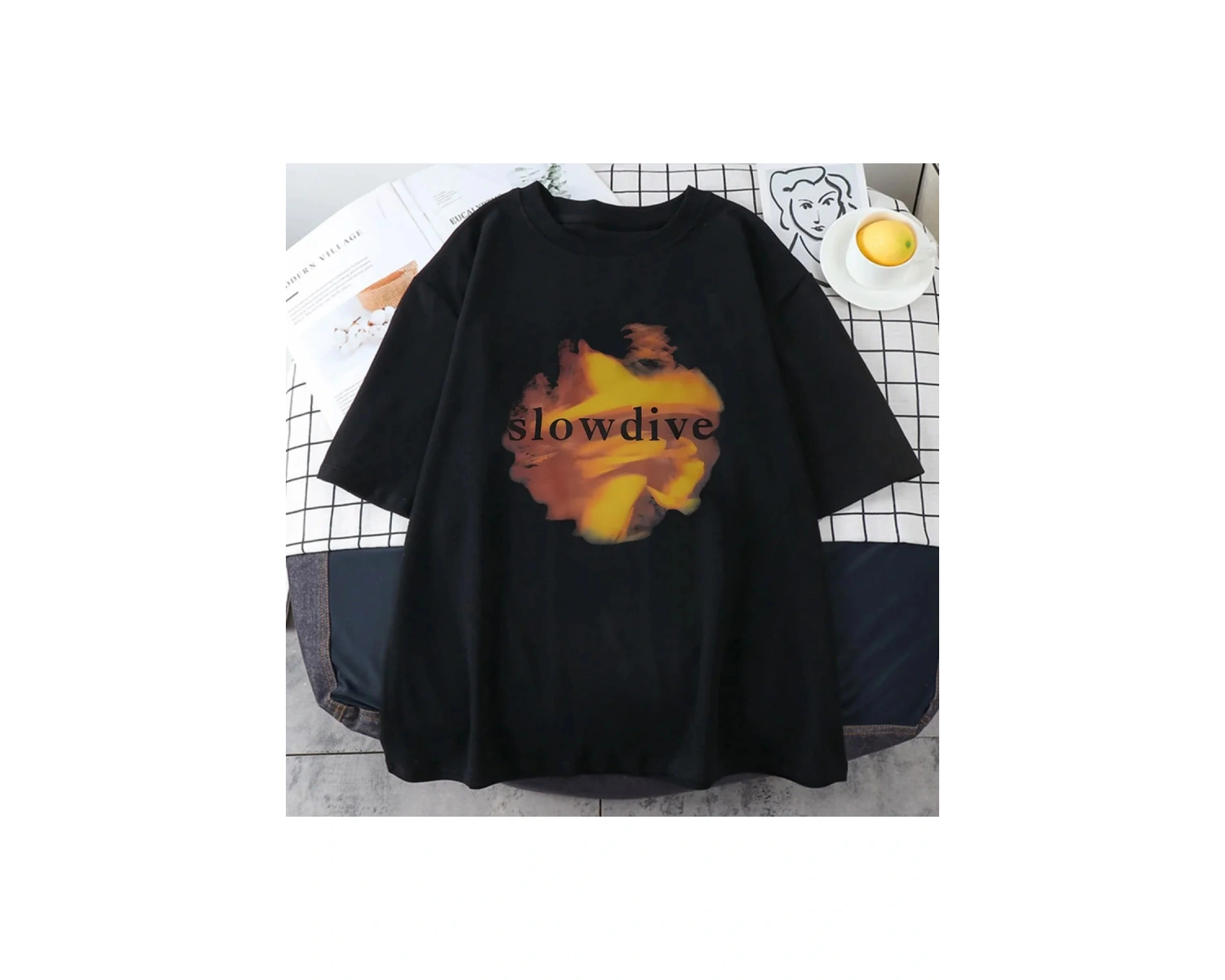 Beyaz Sadece bir gün için albümü Slowdive baskı Rock grubu Souvlaki albümü grafik Grunge mo