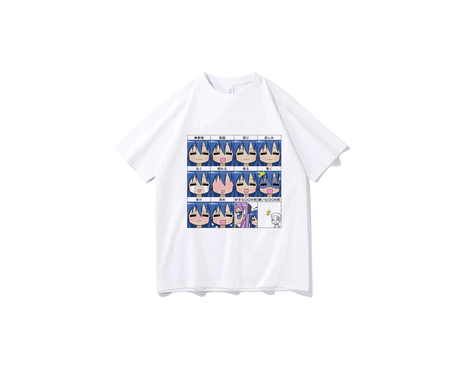 Beyaz Şanslı Yıldız Konata Komik Karikatür Grafik baskılı Streetwear Hip Hop Yaz Tiş