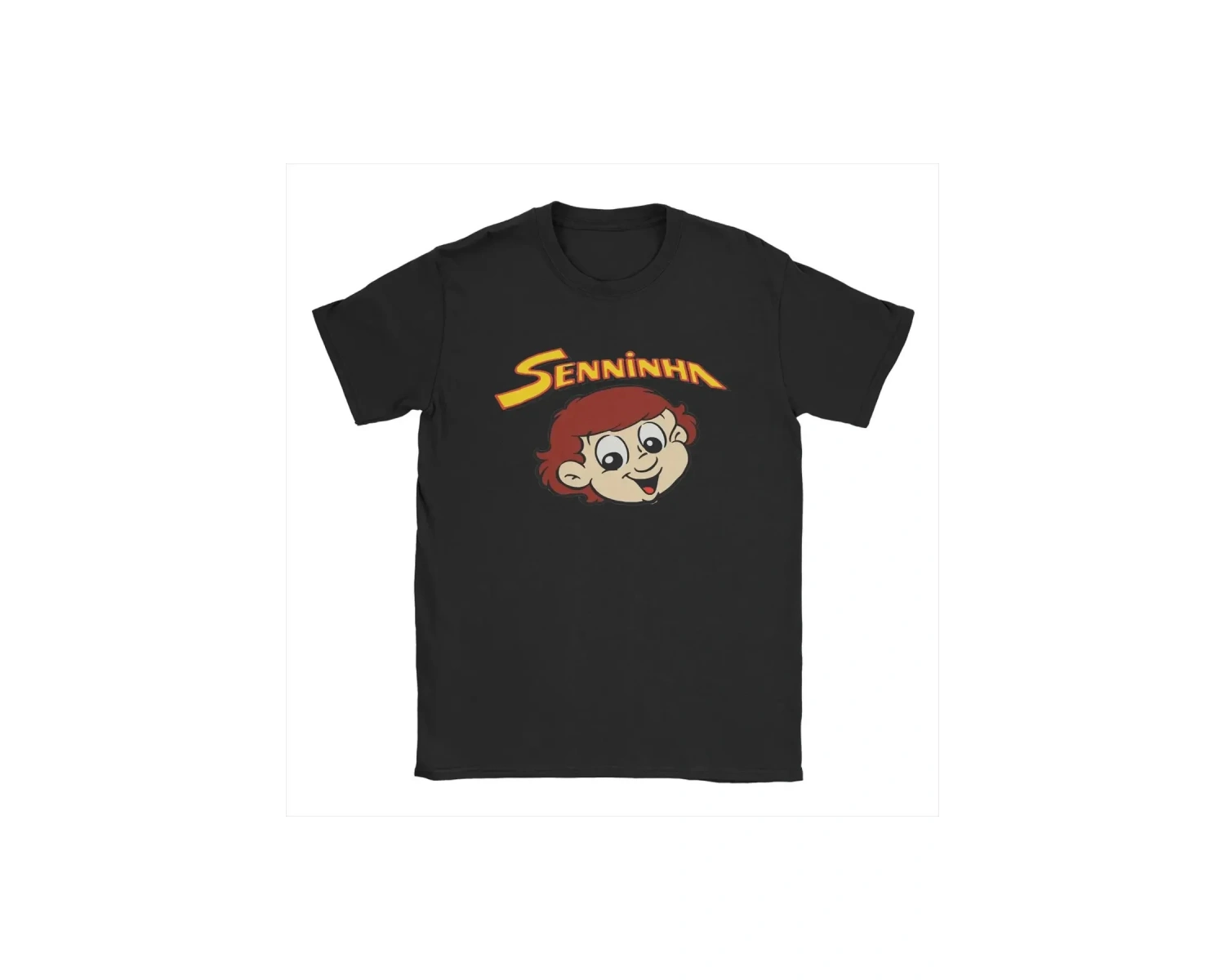 Beyaz Senninha Ayrton Senna Karikatür Aksesuarları Komik Grafik Baskı Elbi