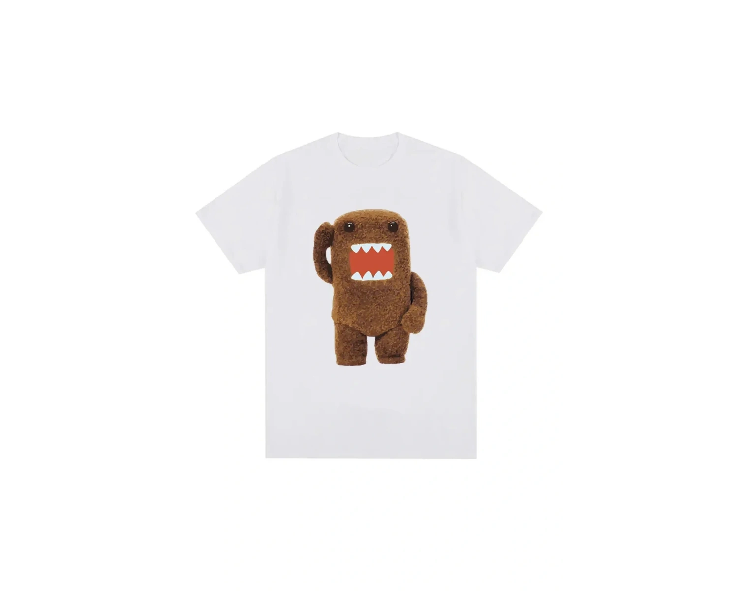 Beyaz Sevimli ve Bulanık Domo Kun T-shirtya uygun Harajuku