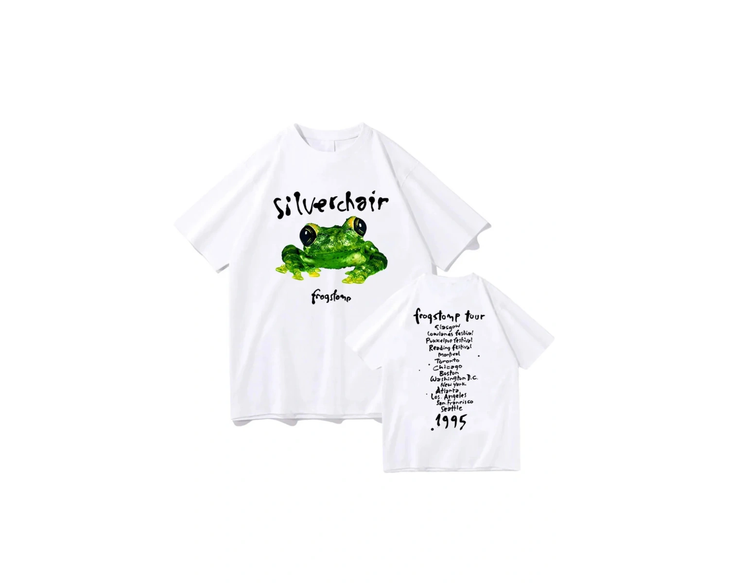 Beyaz Silvershirt Frogstomp 1995 lar/erkekler -gömlek Hip Hop S