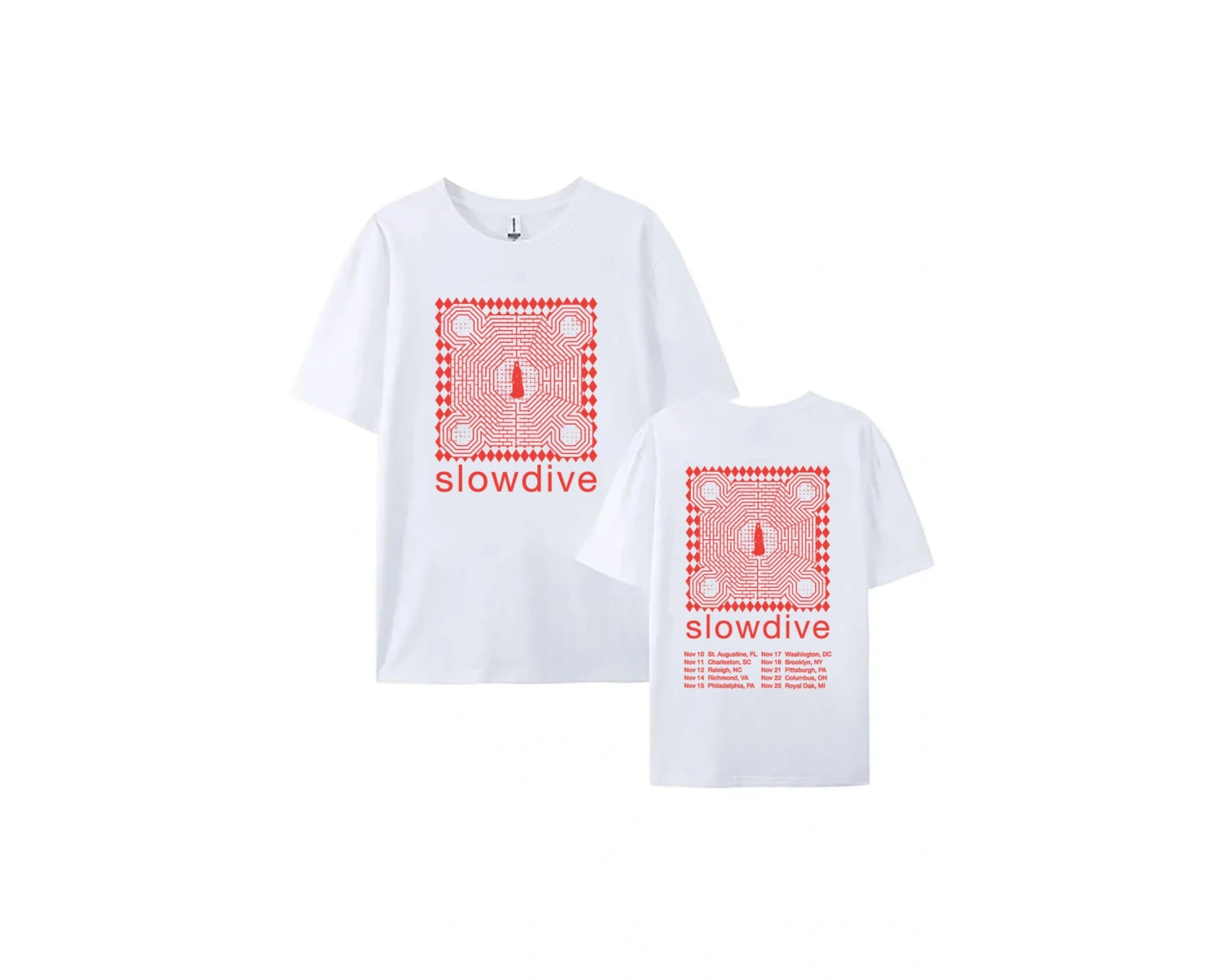 Beyaz Slowdive Turu Grafik leri Yaz O-Boyun Grafik Baskı i