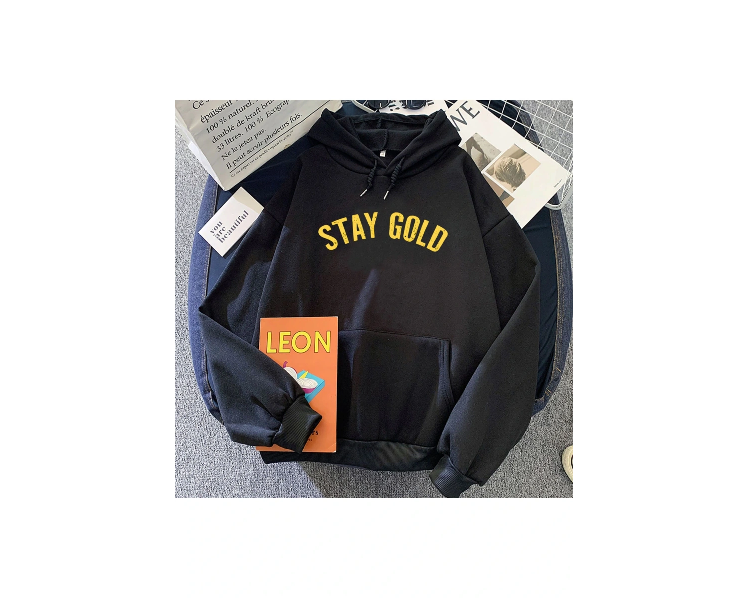Beyaz Stay Gold The Outsiders Hoodies Movie Graphic Printing for Casual Long